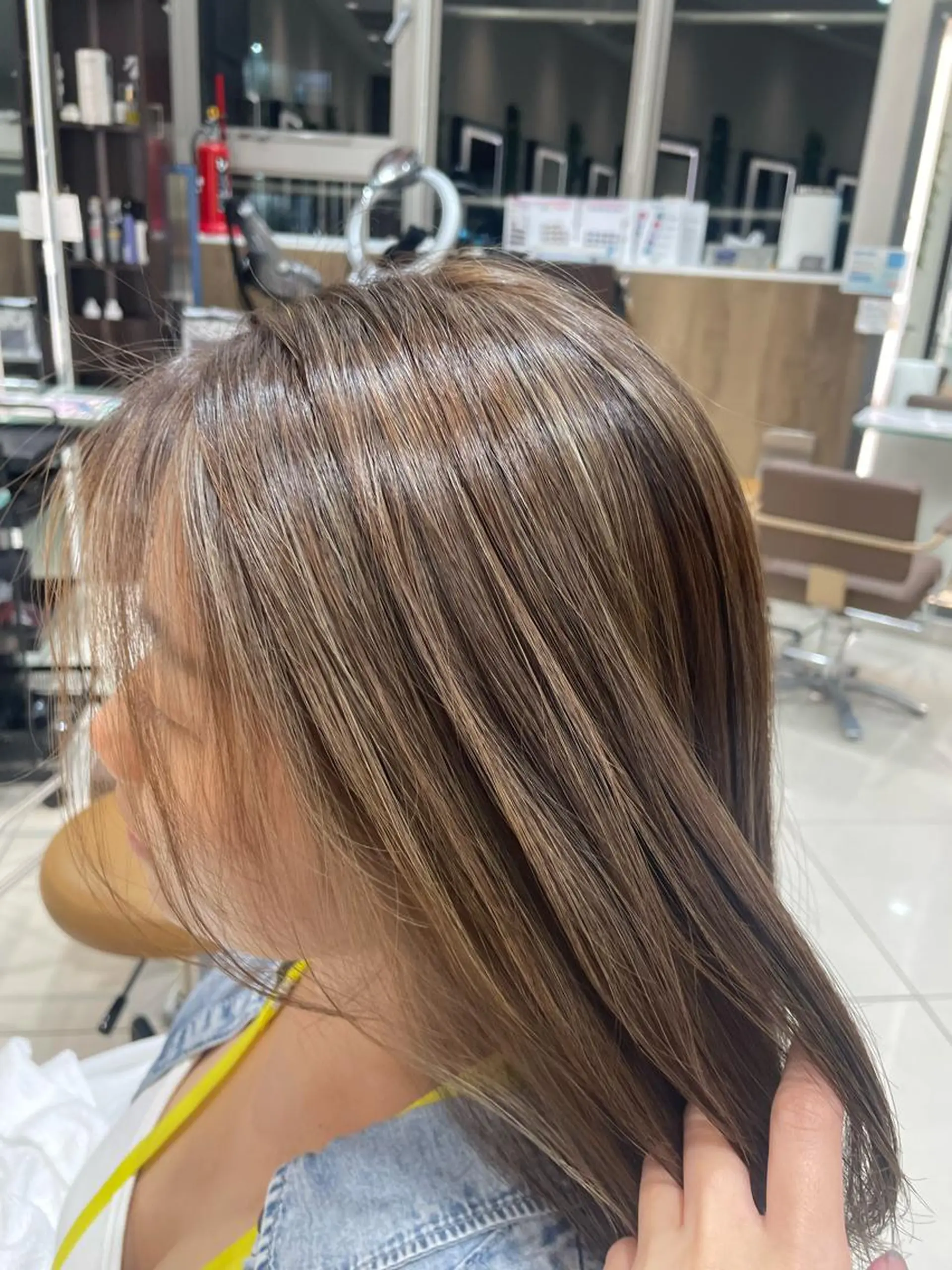 セミロング カラー 美髪×縮毛矯正 水上真由美😘のヘアスタイル