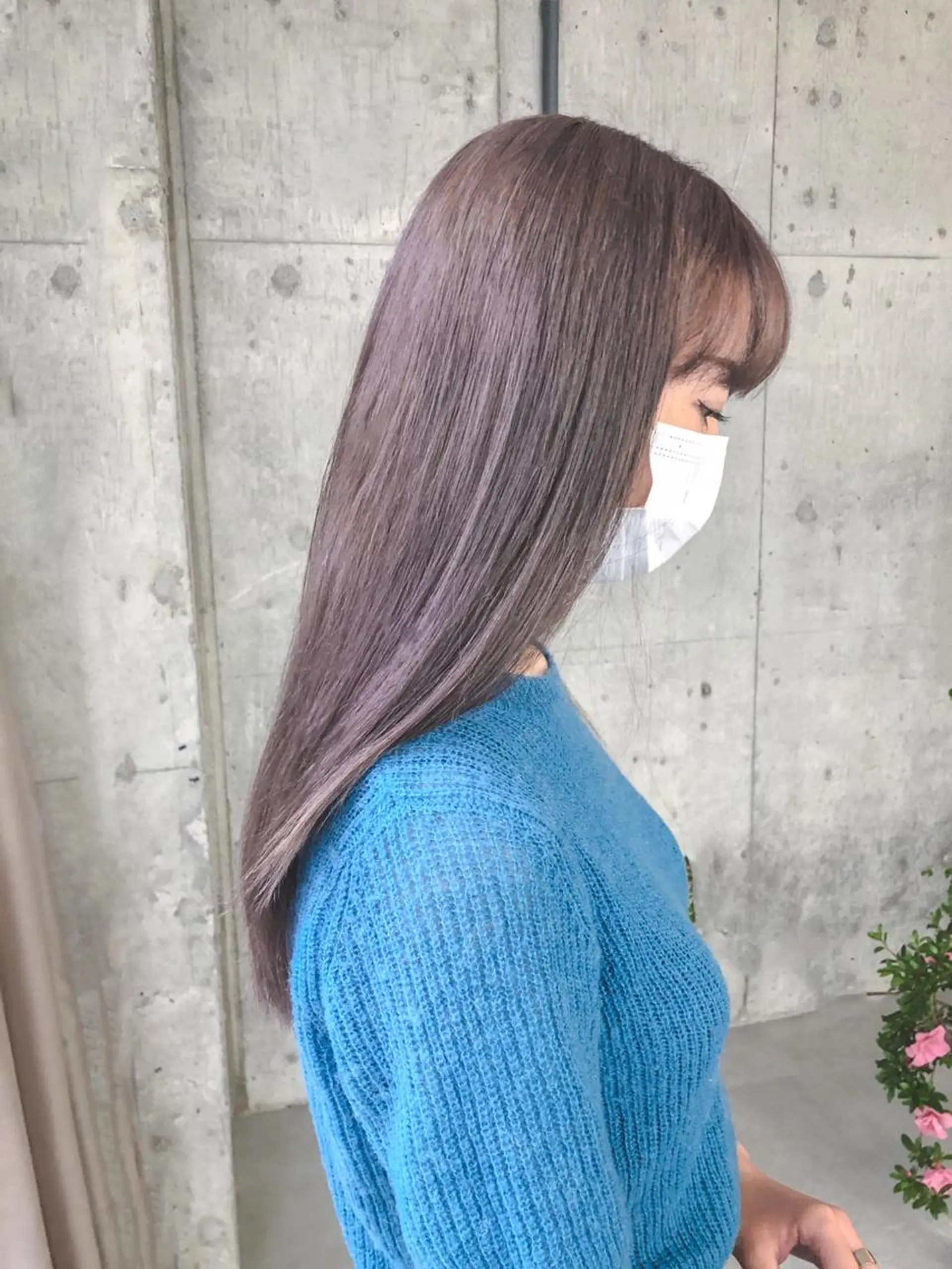 ロング カラー ベージュカラー ハイトーンカラー ラベンダーカラー ラベンダーベージュ ブリーチ/美髪矯正 垢抜けヘア/そらのヘアスタイル