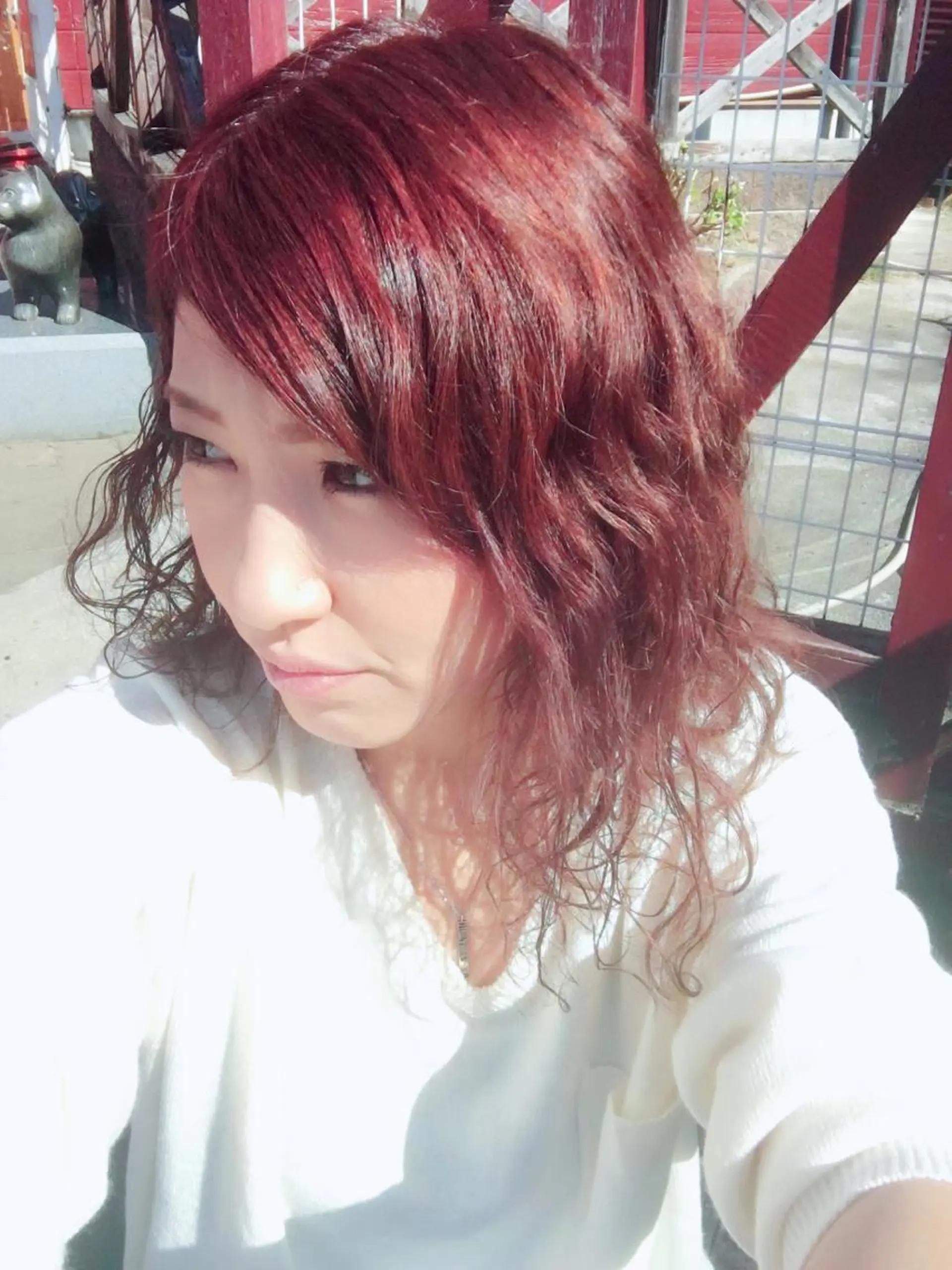 セミロング カラー パーマ セミロングパーマ ブリーチ グラデーションカラー ピンクカラー 名駅Private Salon　Noaのヘアスタイル