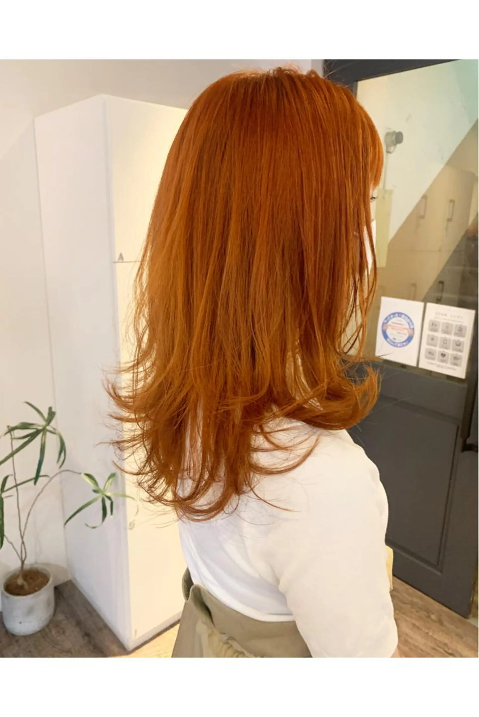 ロング カラー パーマ ヘアアレンジ メンズ キッズ ネイル マツエク・マツパ オレンジ カラーマツエク ドット オレンジ SALOWIN梅田茶屋町店所属・ウルフレイヤーカット /チヒロのヘアスタイル