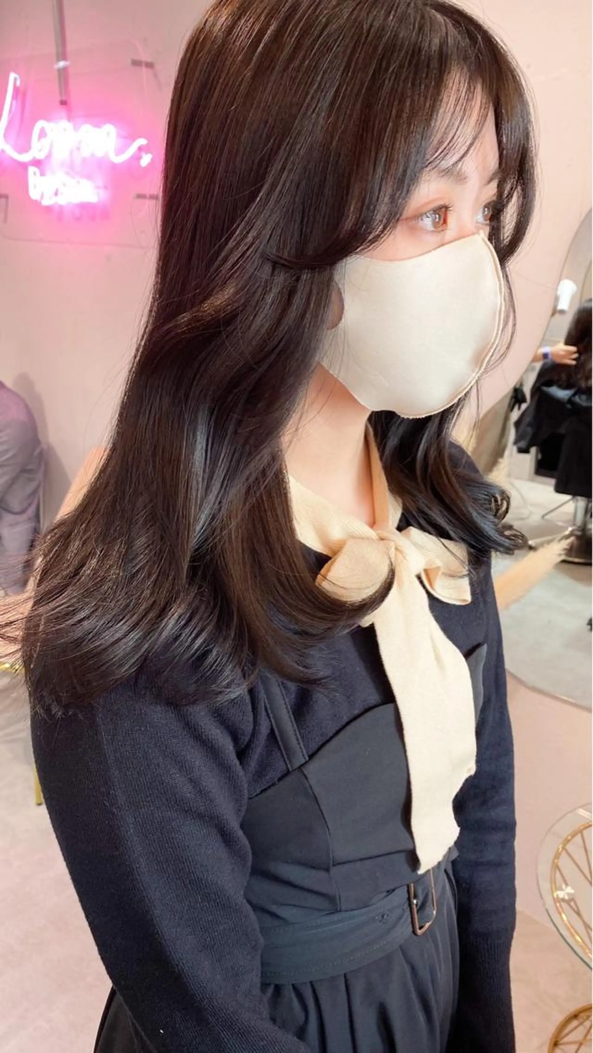 セミロング カラー シールエクステ セミロングパーマ ブリーチ ケアブリーチ ダブルカラー 新宿/韓国風レイヤー 髪質改善/渋谷直樹のヘアスタイル