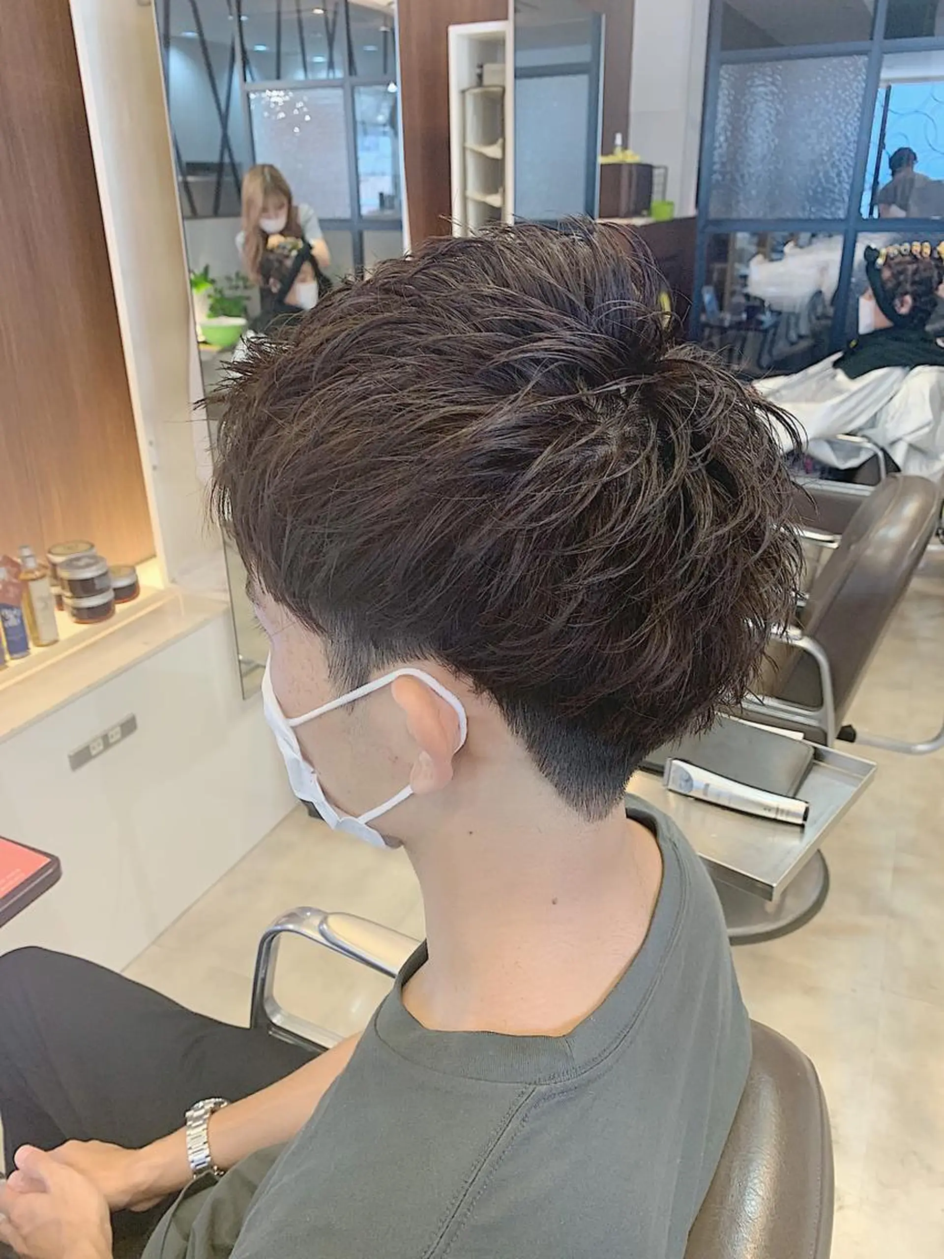 ショート メンズ カット ヘアセット メンズパーマ/難波/ 心斎橋　室園亮佑のヘアスタイル