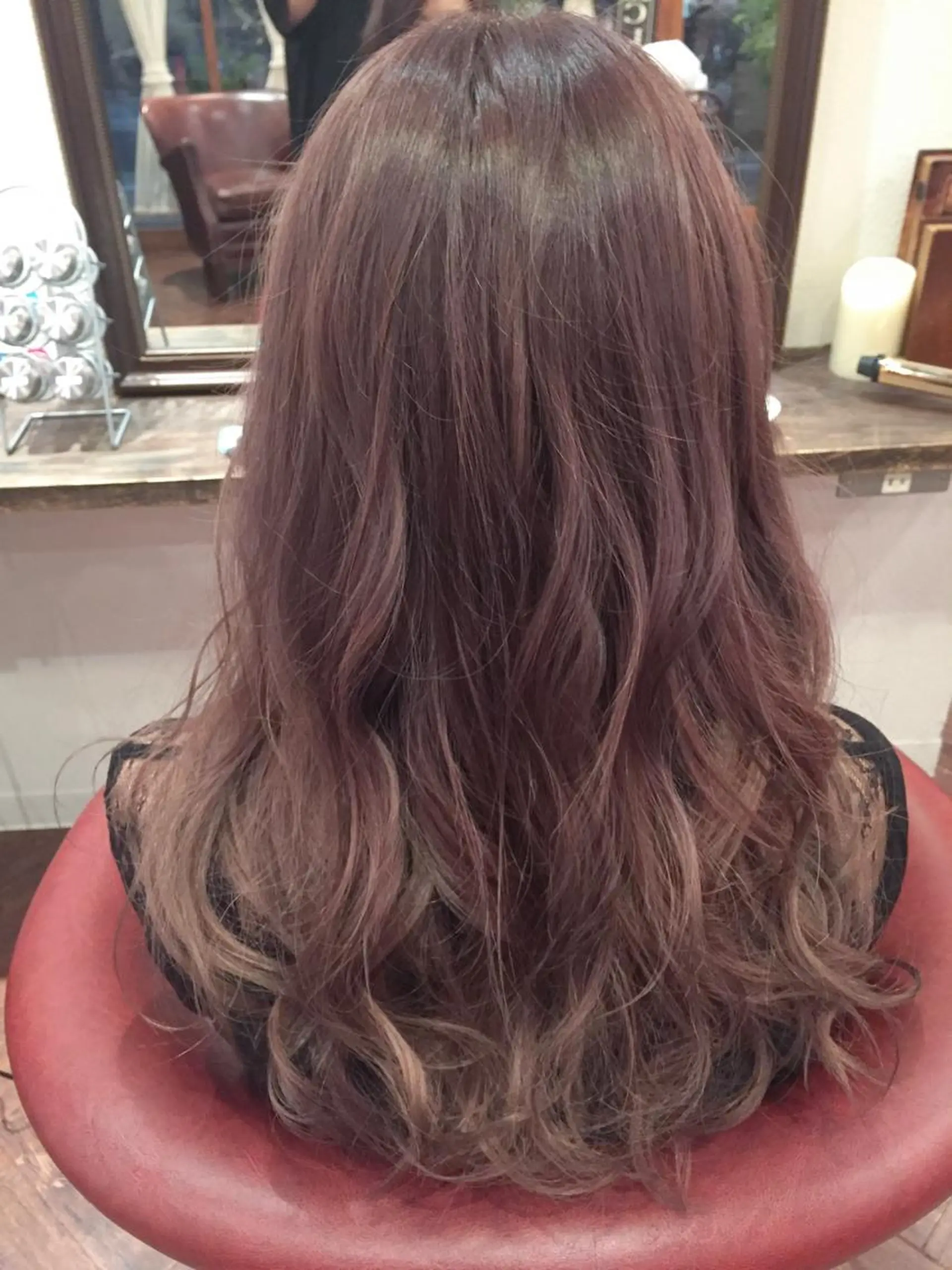 ロング カラー ヘアアレンジ グラデーションカラー ピンクカラー バイオレットカラー ヘアカラー いしだ みさきのヘアスタイル