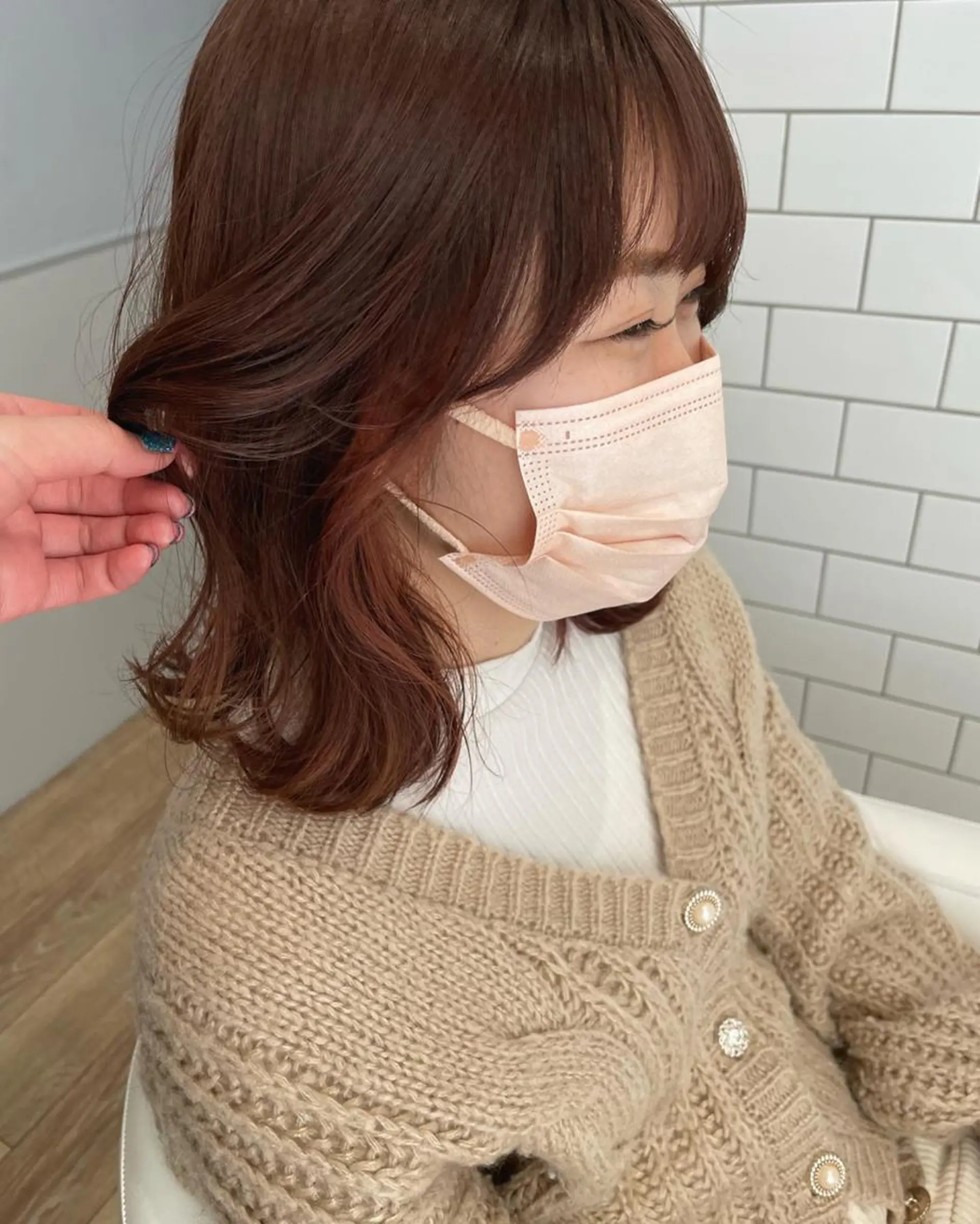 ミディアム カラー パーマ ヘアアレンジ メンズ キッズ ネイル マツエク・マツパ メンズインナーカラー イヤリングカラー インナーカラー ピンクカラー カラーマツエク 🫧垢抜けヘア🫧 SHIORIのヘアスタイル