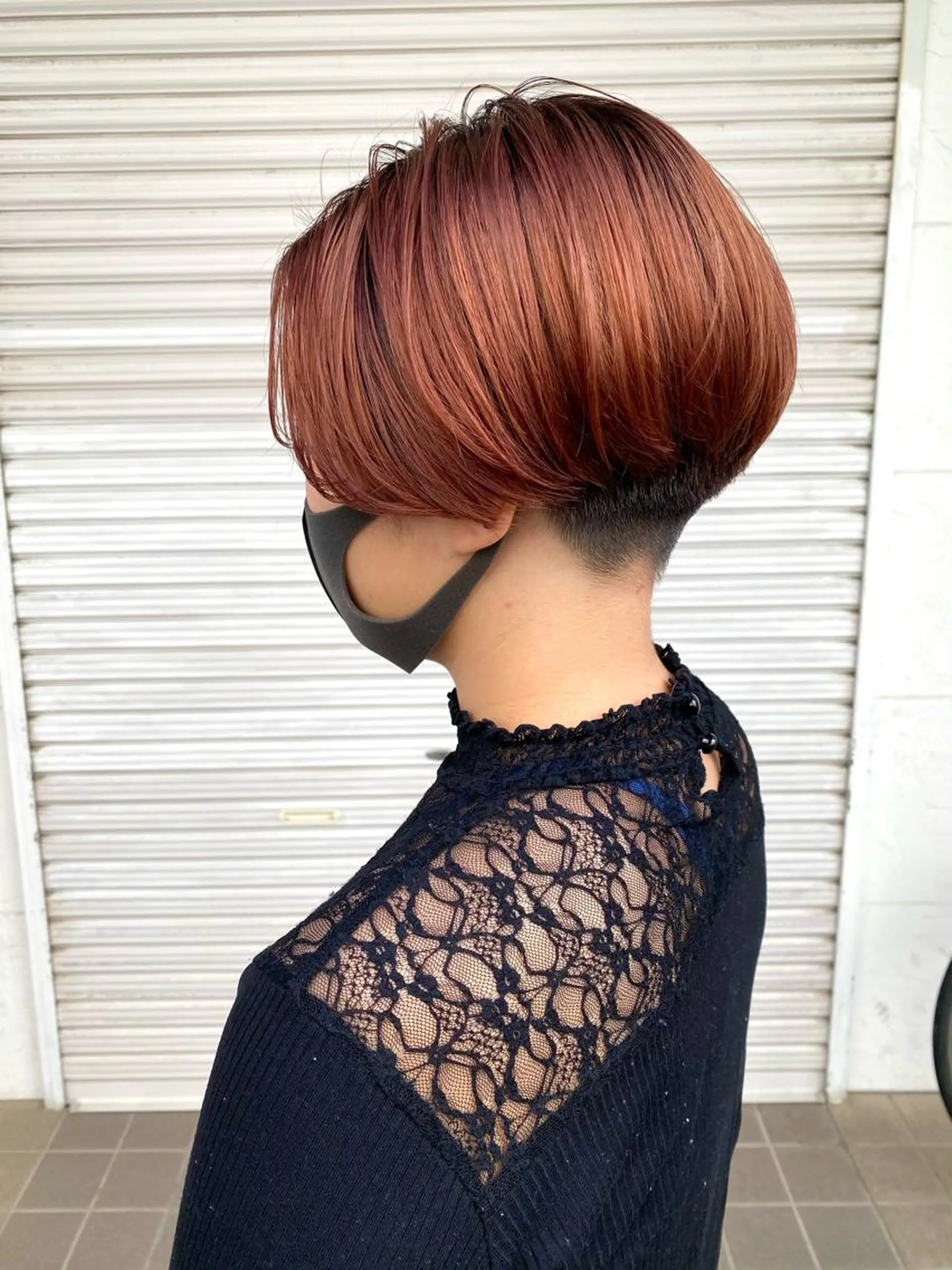 ショート カラー ベージュカラー オレンジ オレンジベージュ ヘアカラー トリートメント lani 天神大名/ブリーチのヘアスタイル