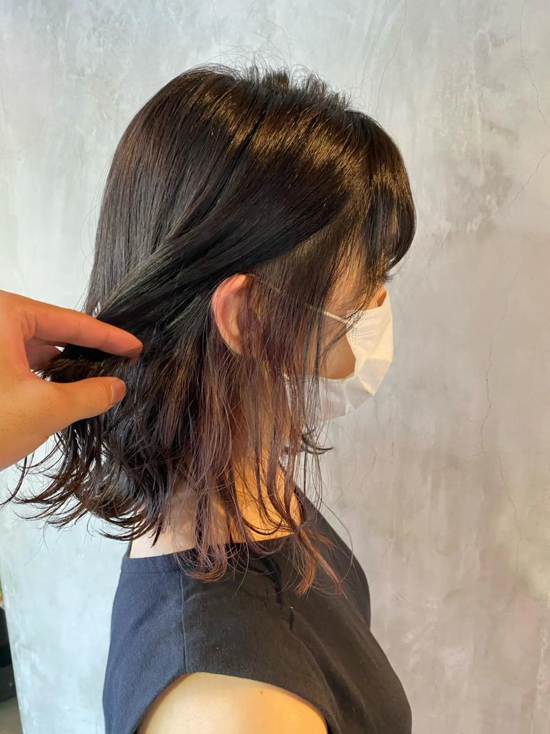 ミディアム カラー ヘアアレンジ 切りっぱなしボブ/ デザインカラー店長のヘアスタイル