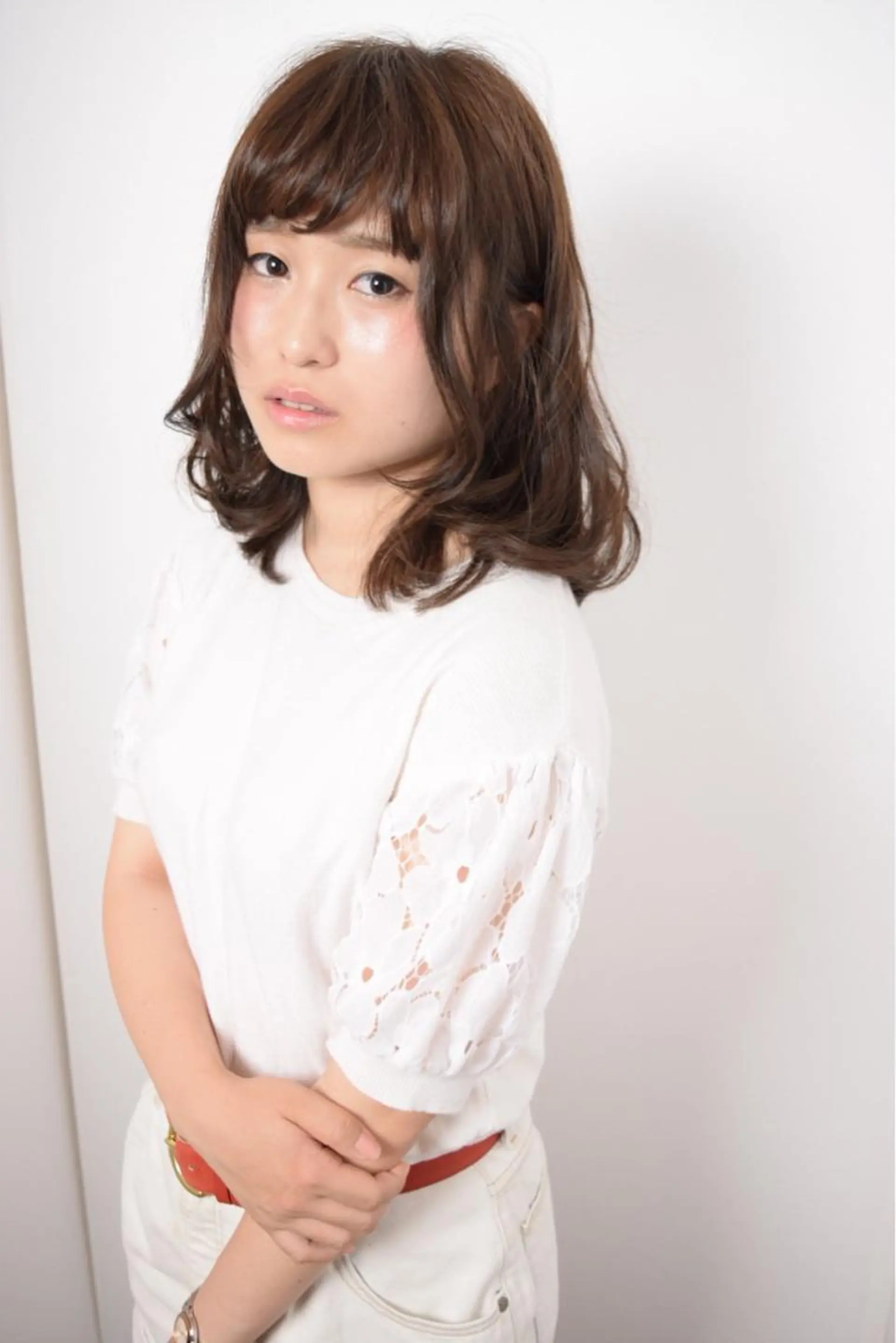 ミディアム セミロング カラー パーマ 高橋 隆一のヘアスタイル