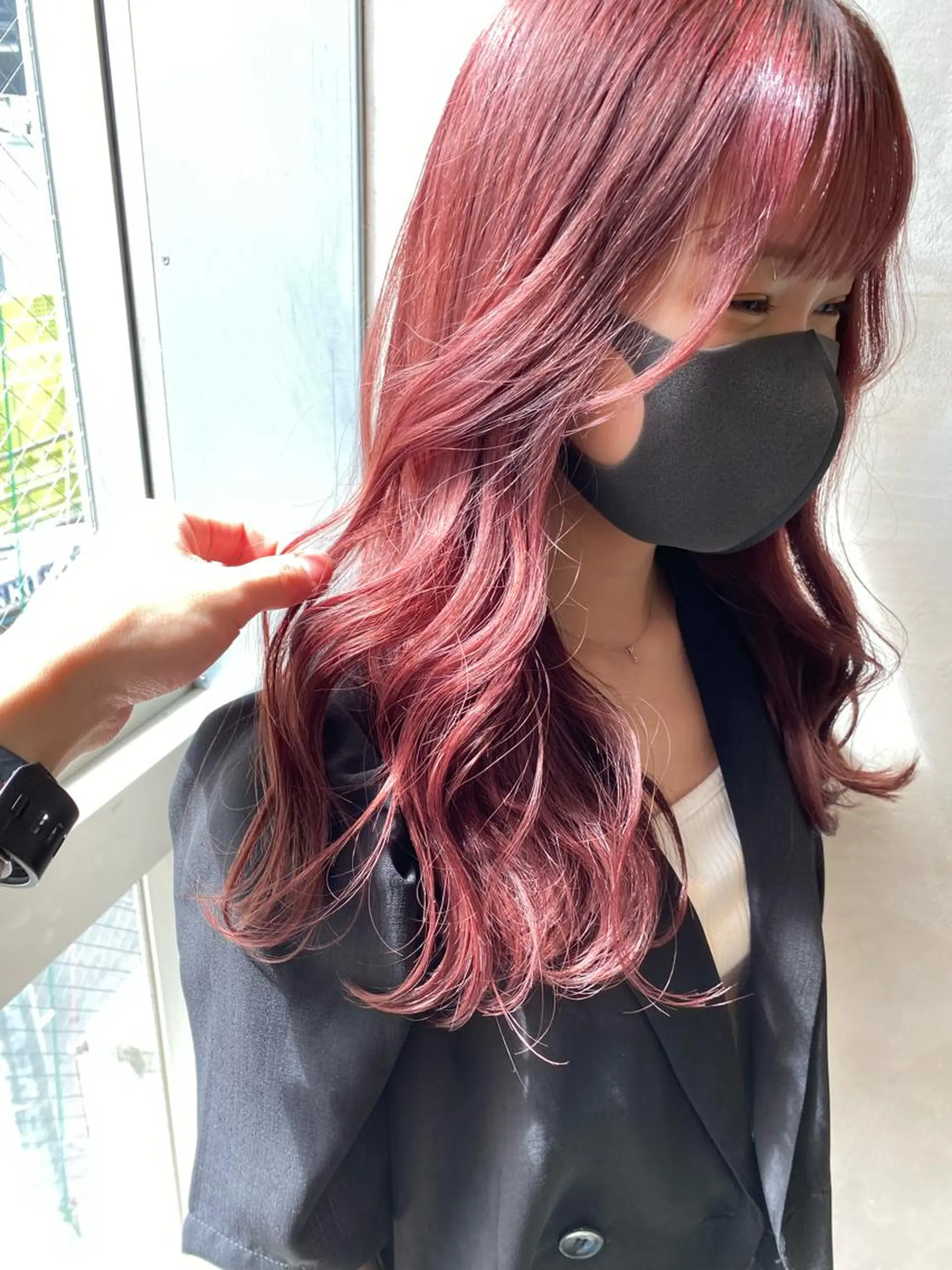 ロング カラー パーマ メンズ メンズブリーチ ブリーチ ラベンダーカラー ピンクカラー ピンクラベンダー 安部 真輝のヘアスタイル