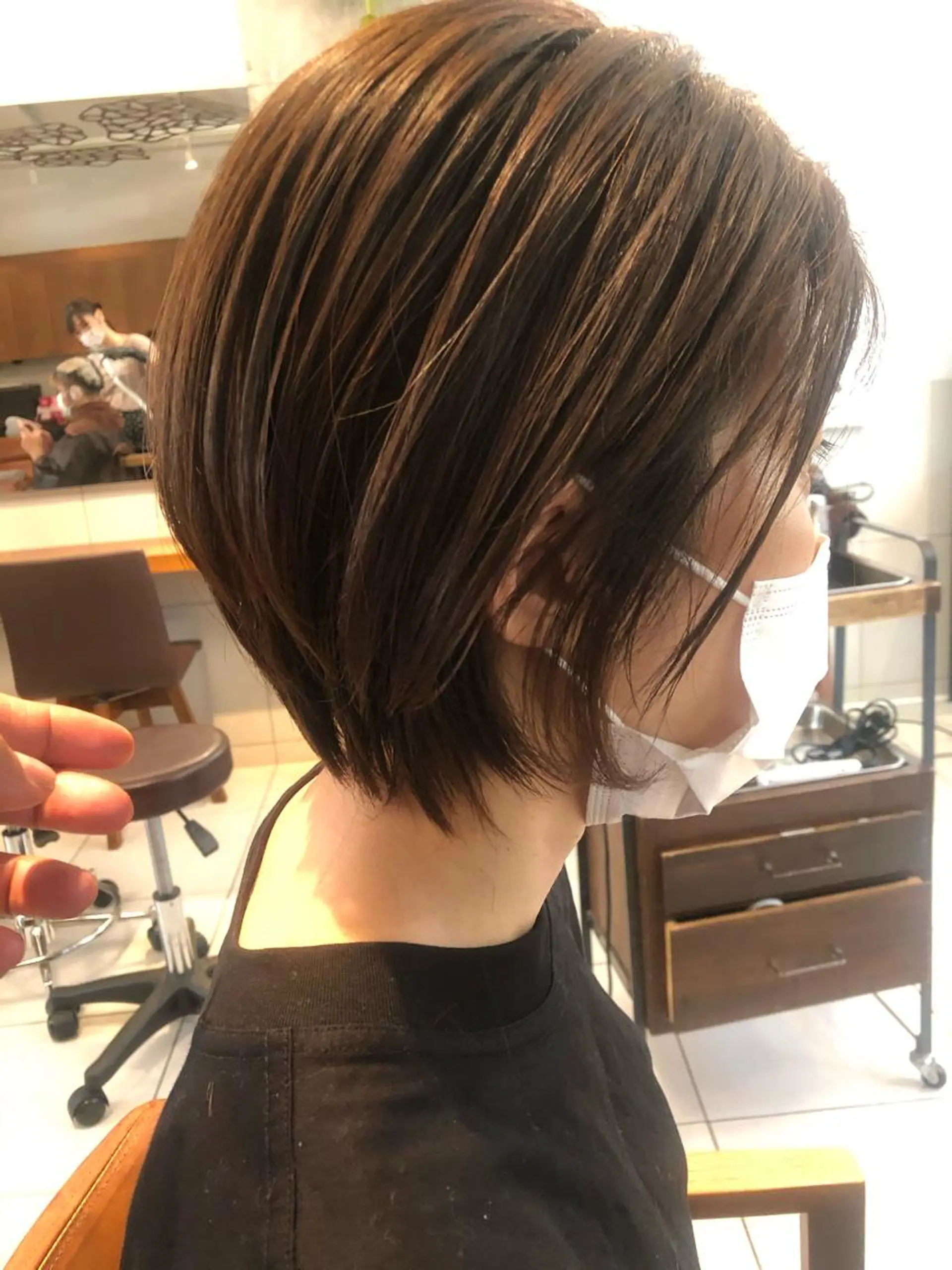 ショート ショートヘア カット ハイライトバレイヤー ジュ＆縮毛矯正✨櫻野のヘアスタイル