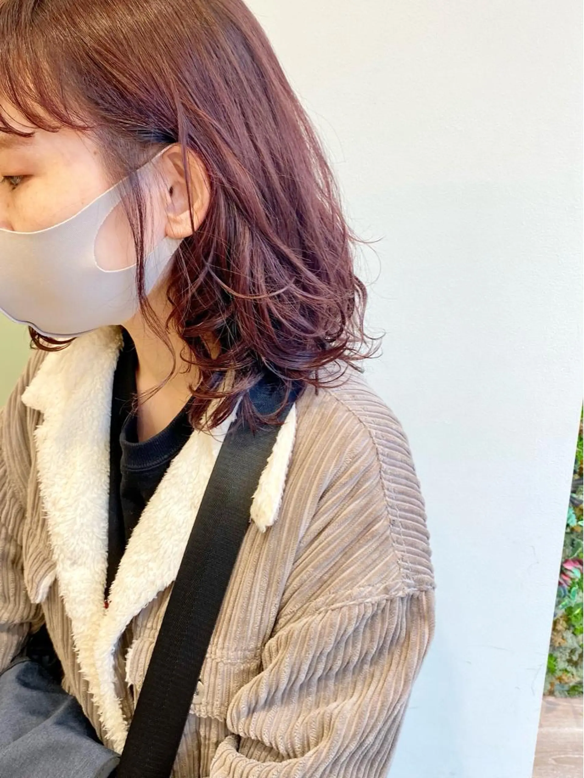ミディアム ミディアムパーマ ピンクブラウン ayaka #パーマ#アレンジのヘアスタイル