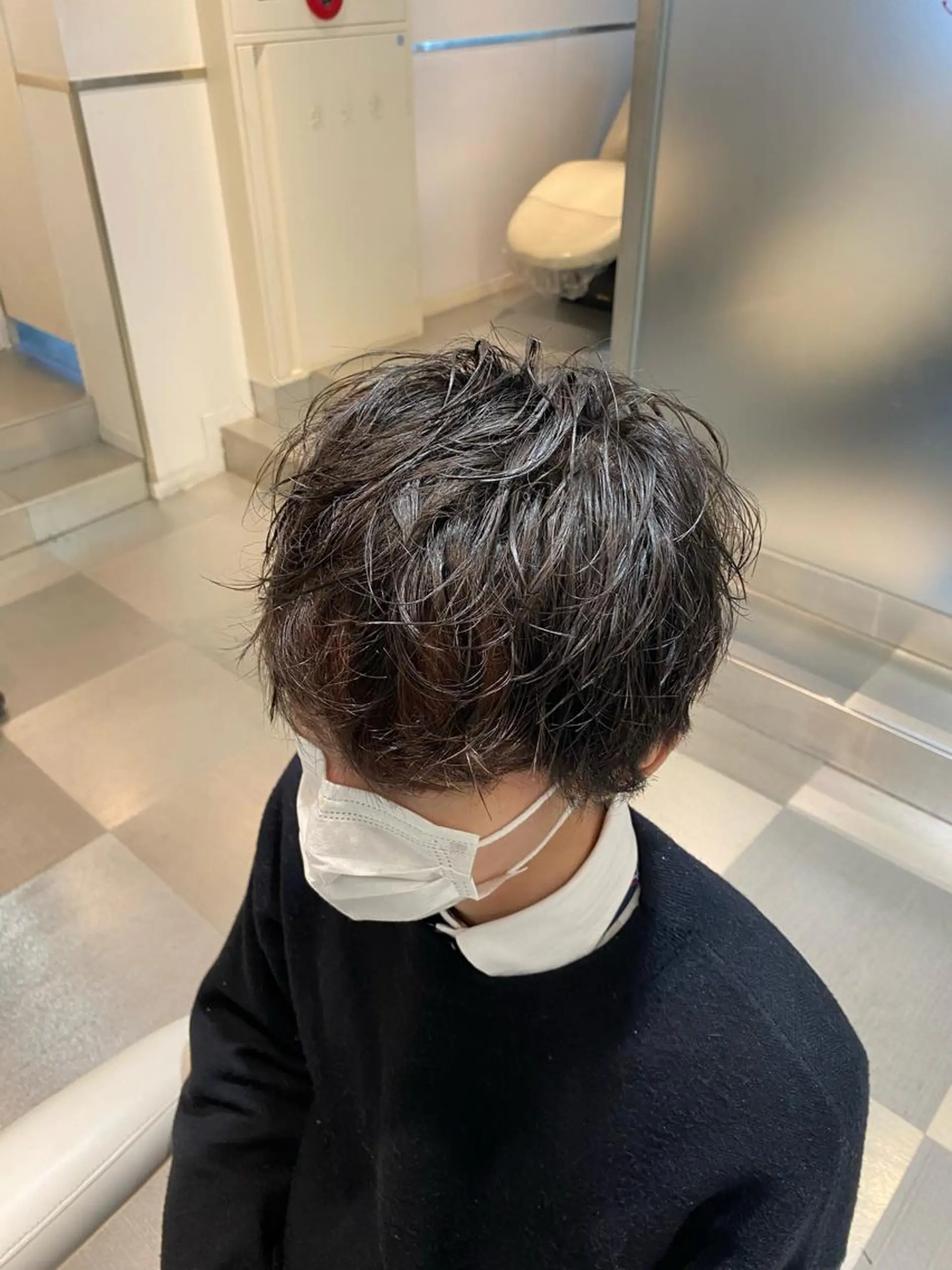 メンズ マッシュ メンズパーマ コテ巻き風パーマ 藤澤　知彌のヘアスタイル