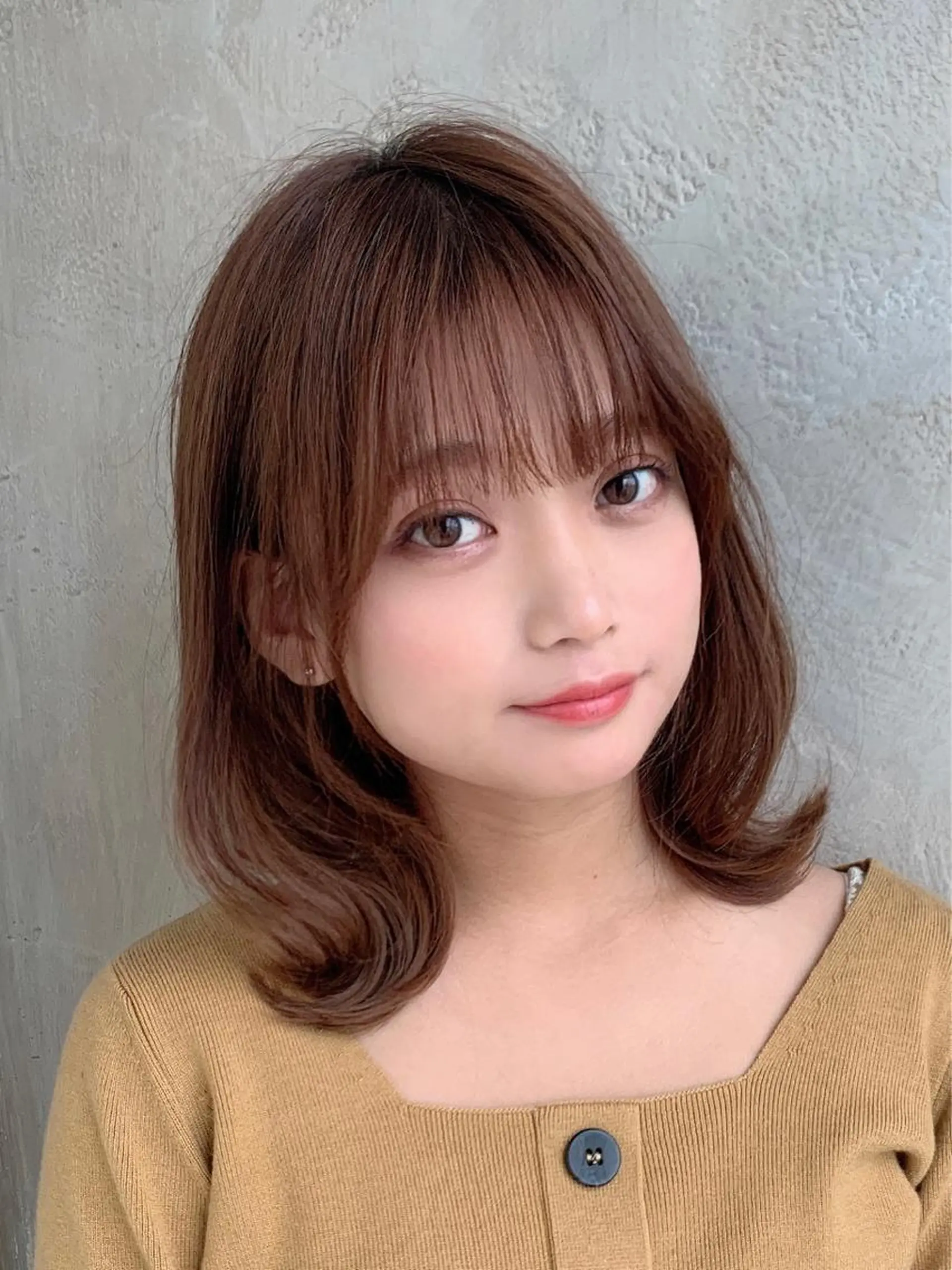 ミディアム くびれヘア カット ヘアカラー トリートメント 🧡くびれヘア/前髪 顔周り🧡久原結衣のヘアスタイル