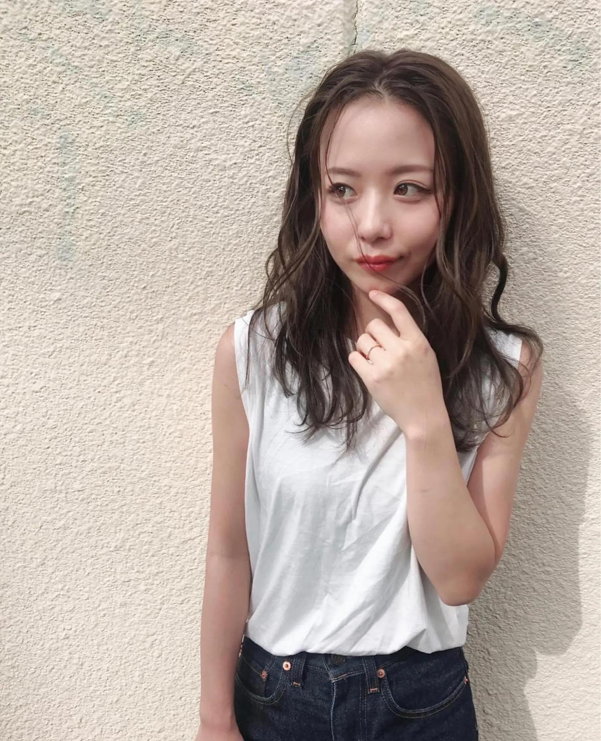 セミロング カラー アッシュ オリーブアッシュ レイヤーカット ♡ma ki♡のヘアスタイル