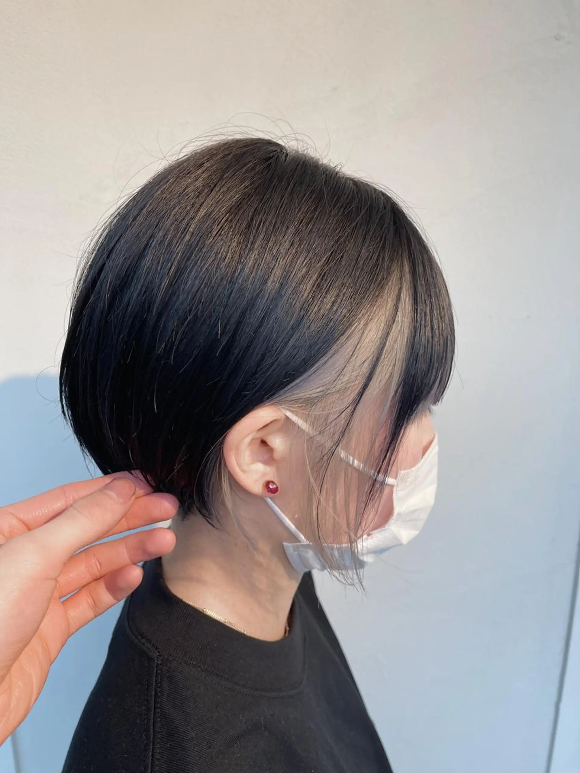 ショート カラー ベージュカラー インナーカラー ホワイトベージュ kyon.hair 韓国カットカラーのヘアスタイル