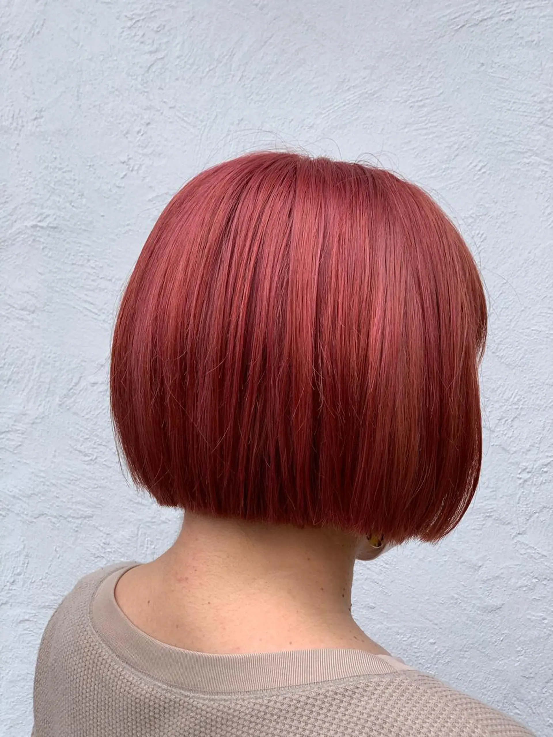 ショート カラー ピンクカラー 上田 紗也のヘアスタイル