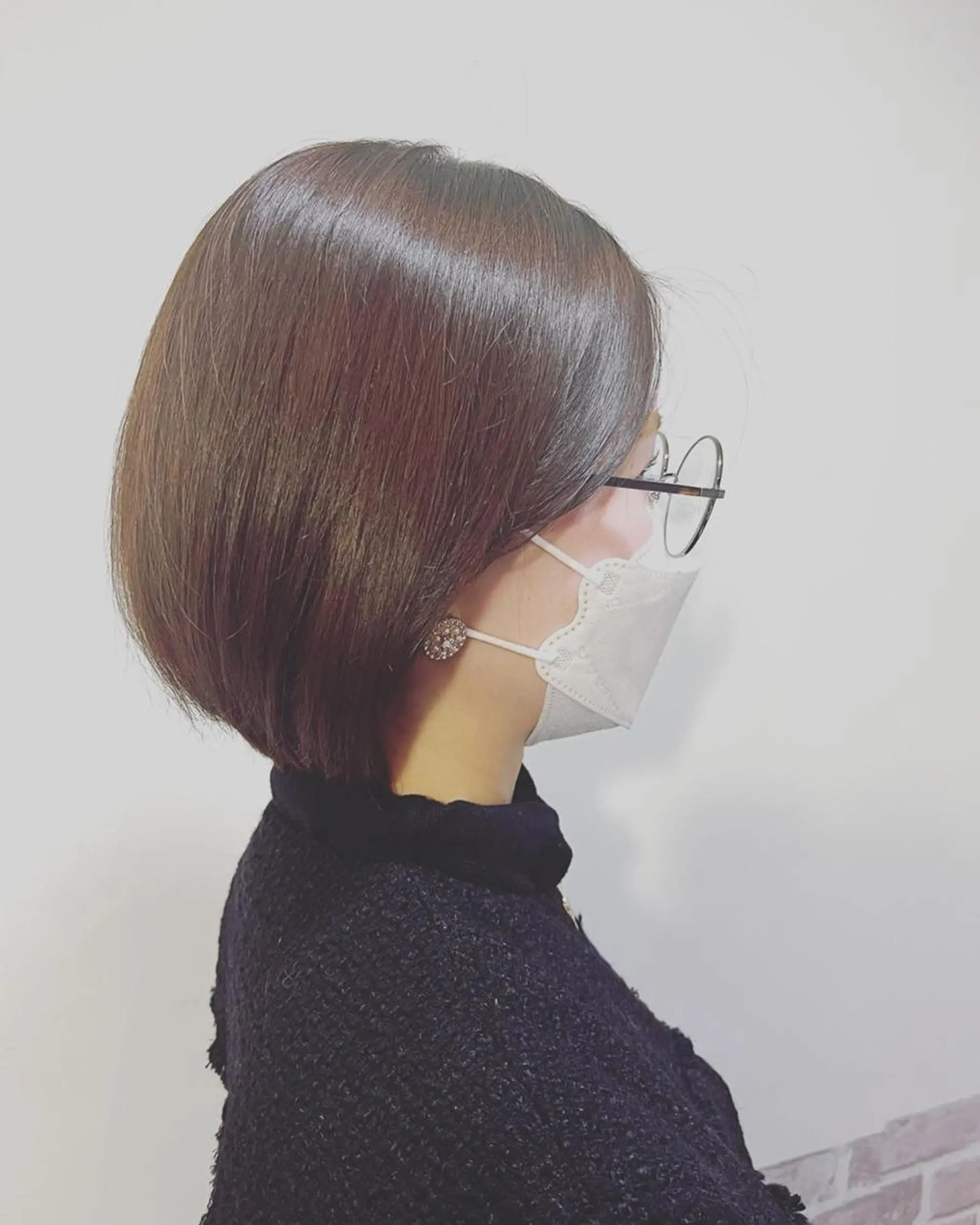ショート カラー ショートボブ グレージュ ハイライトカラー ボブ くびれヘア favorite b Charmeのヘアスタイル