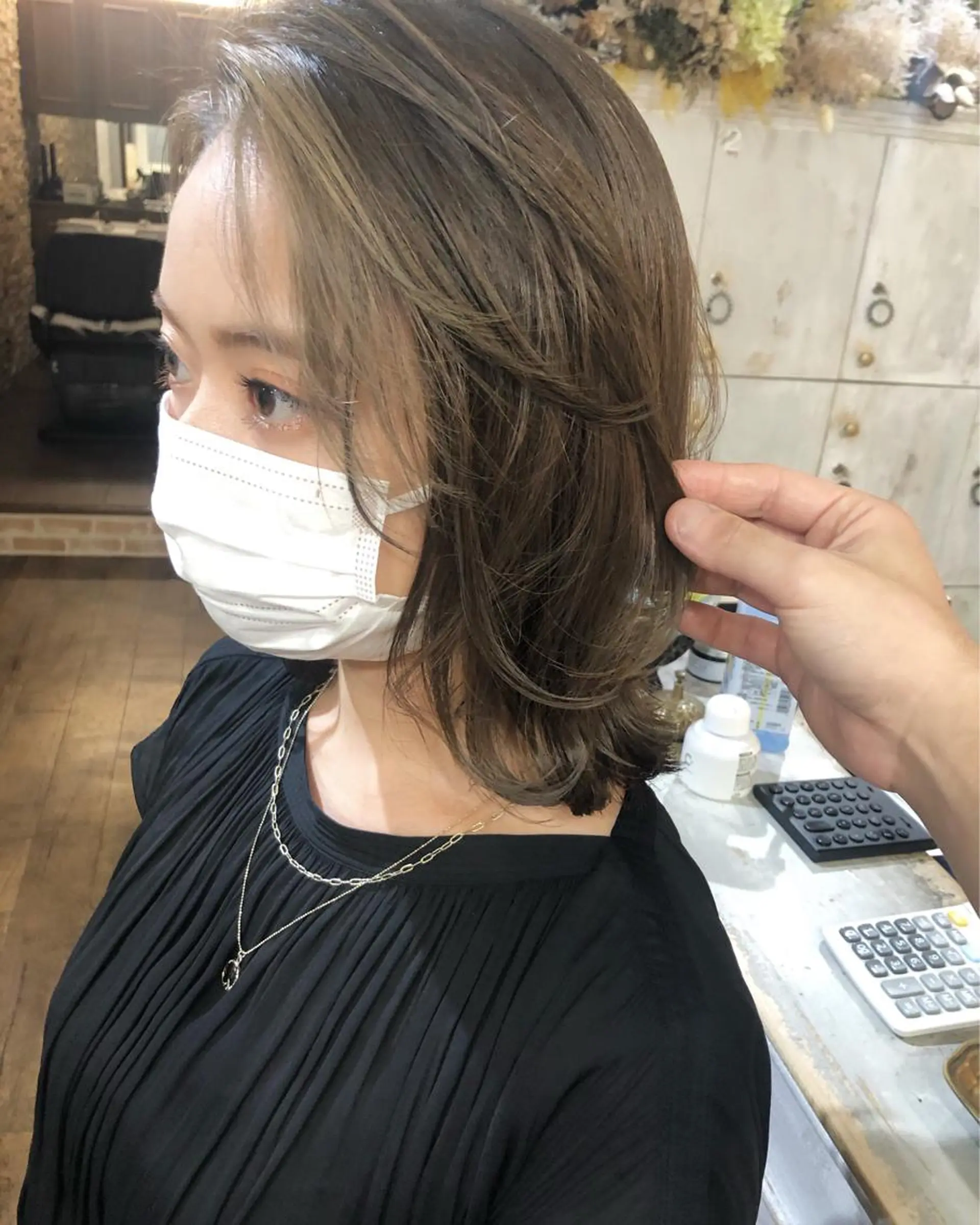 ミディアム カラー ヘアアレンジ ヘアカラー 遠藤 拓馬のヘアスタイル