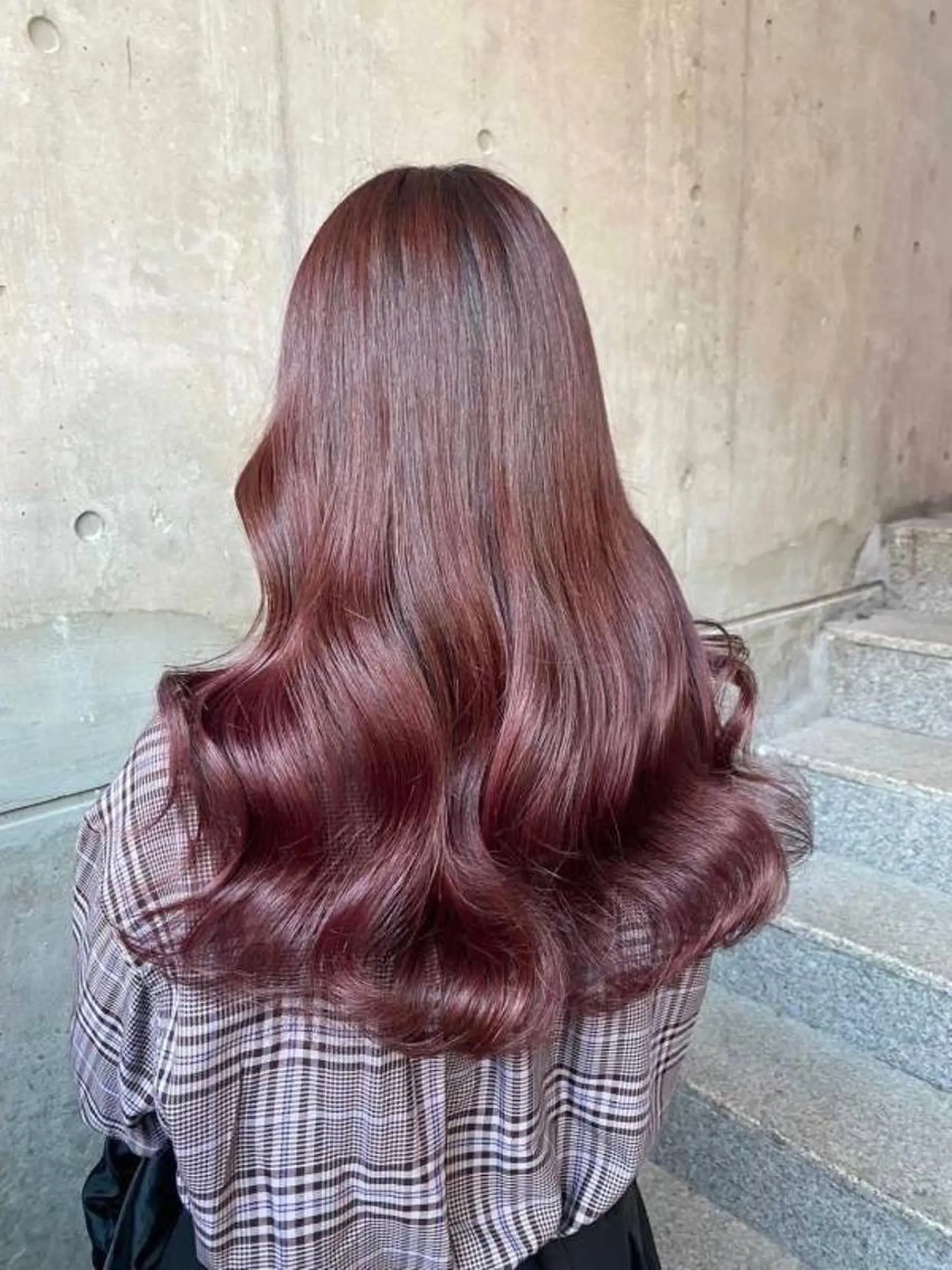 ロング カラー 🤎🎀ブリーチなし ピンクラベンダー🧸のヘアスタイル