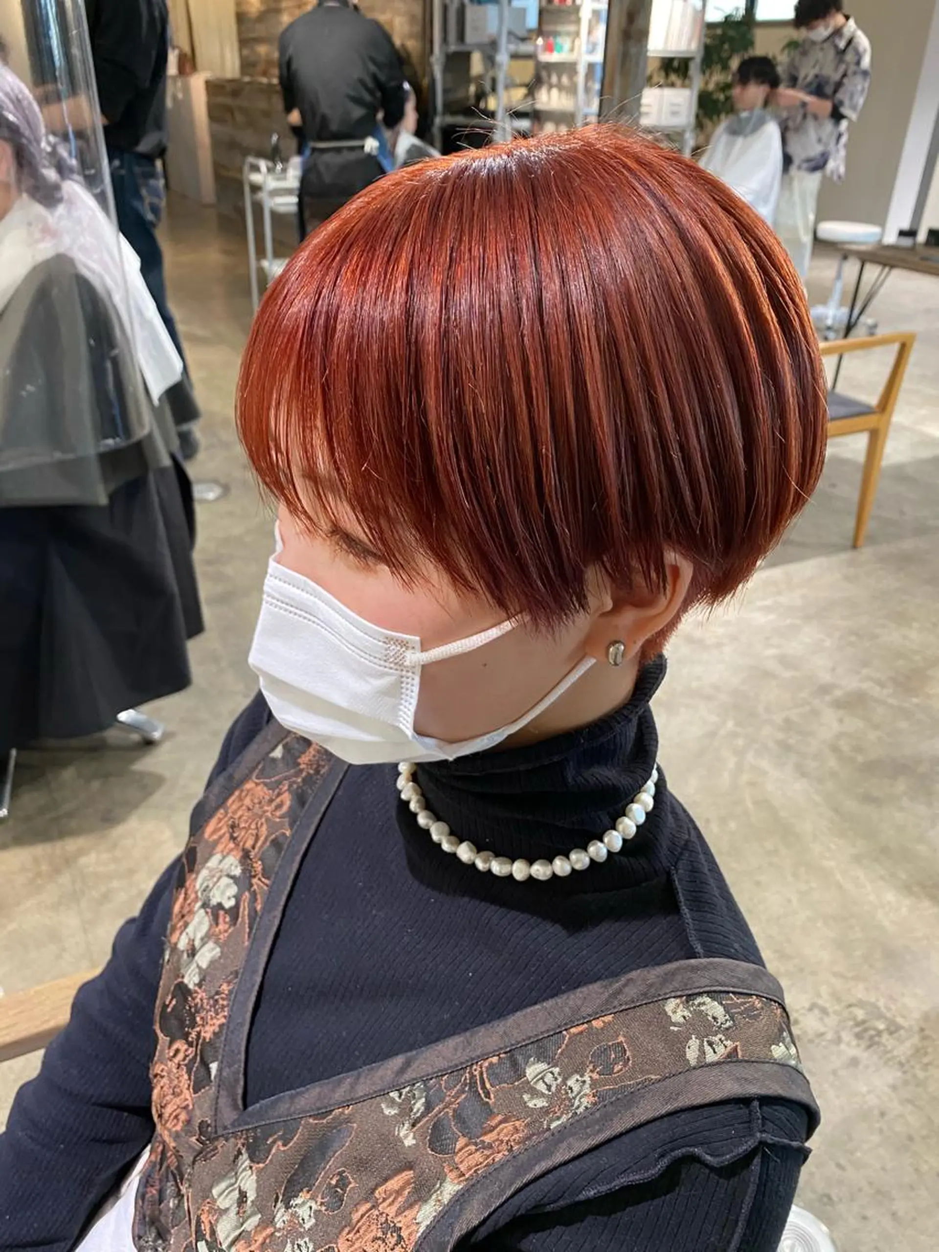 ショート カラー オレンジ オレンジピンク ピンクカラー ヘアカラー トリートメント 🌼透明感艶カラー オリーブ🌼河村咲のヘアスタイル
