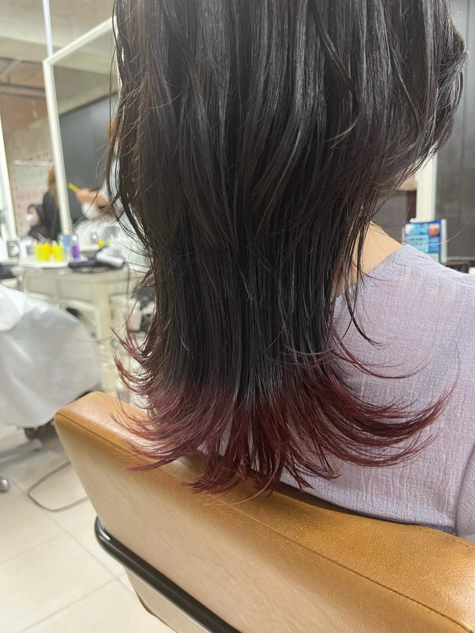 ロング カラー カシス ピンクカラー ミクෆ‪/似合わせ /ブリーチ🌷のヘアスタイル