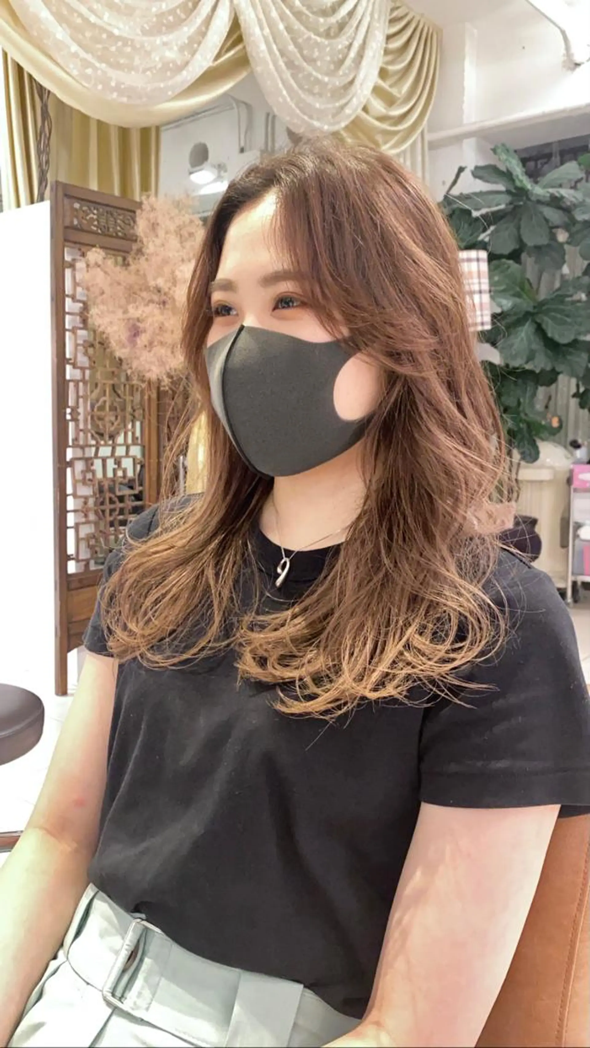 ロング カット ボブ顔周り 韓国遠藤小雪のヘアスタイル
