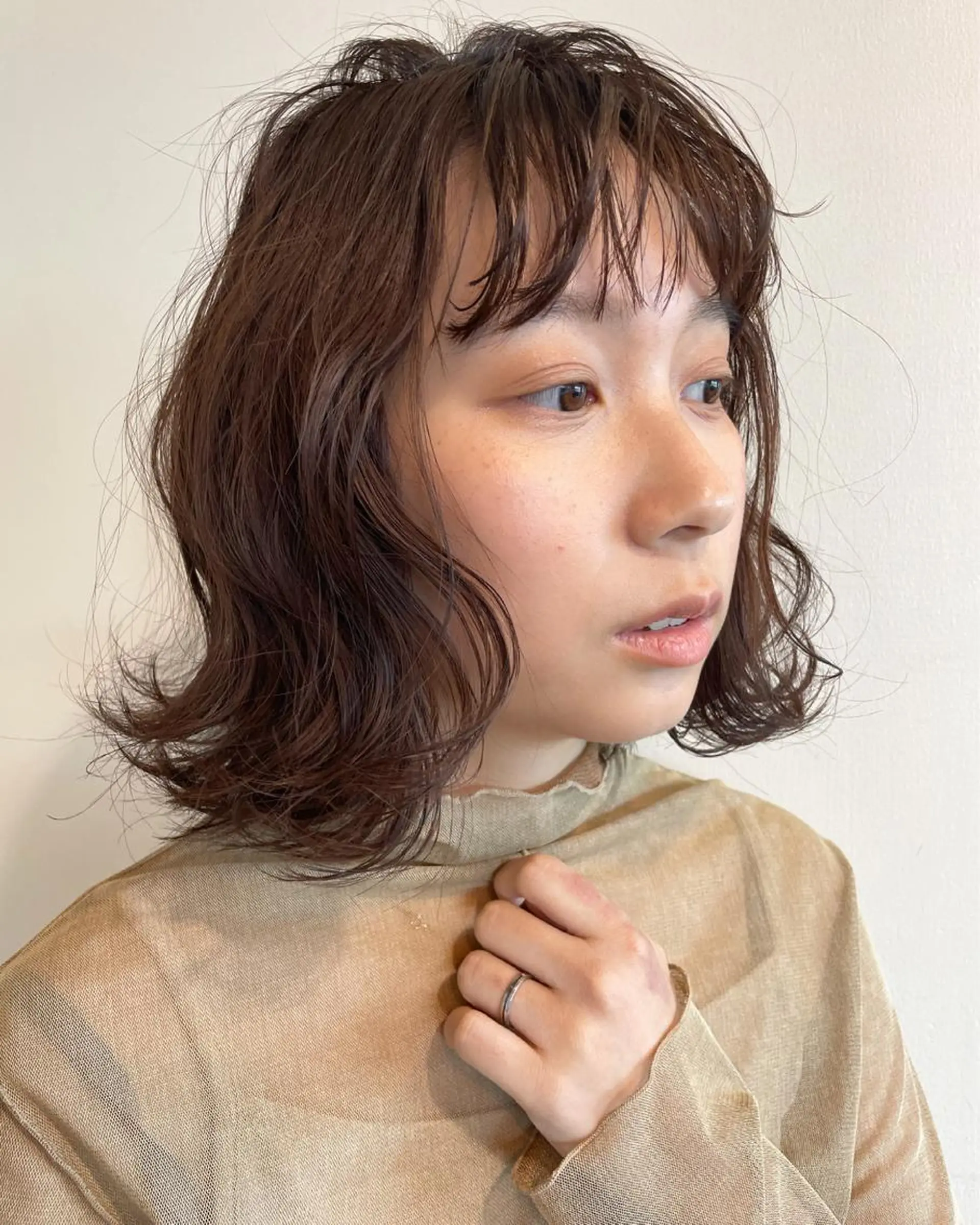 ミディアム カラー ヘアアレンジ カット ヘアカラー トリートメント 徳永 実沙のヘアスタイル