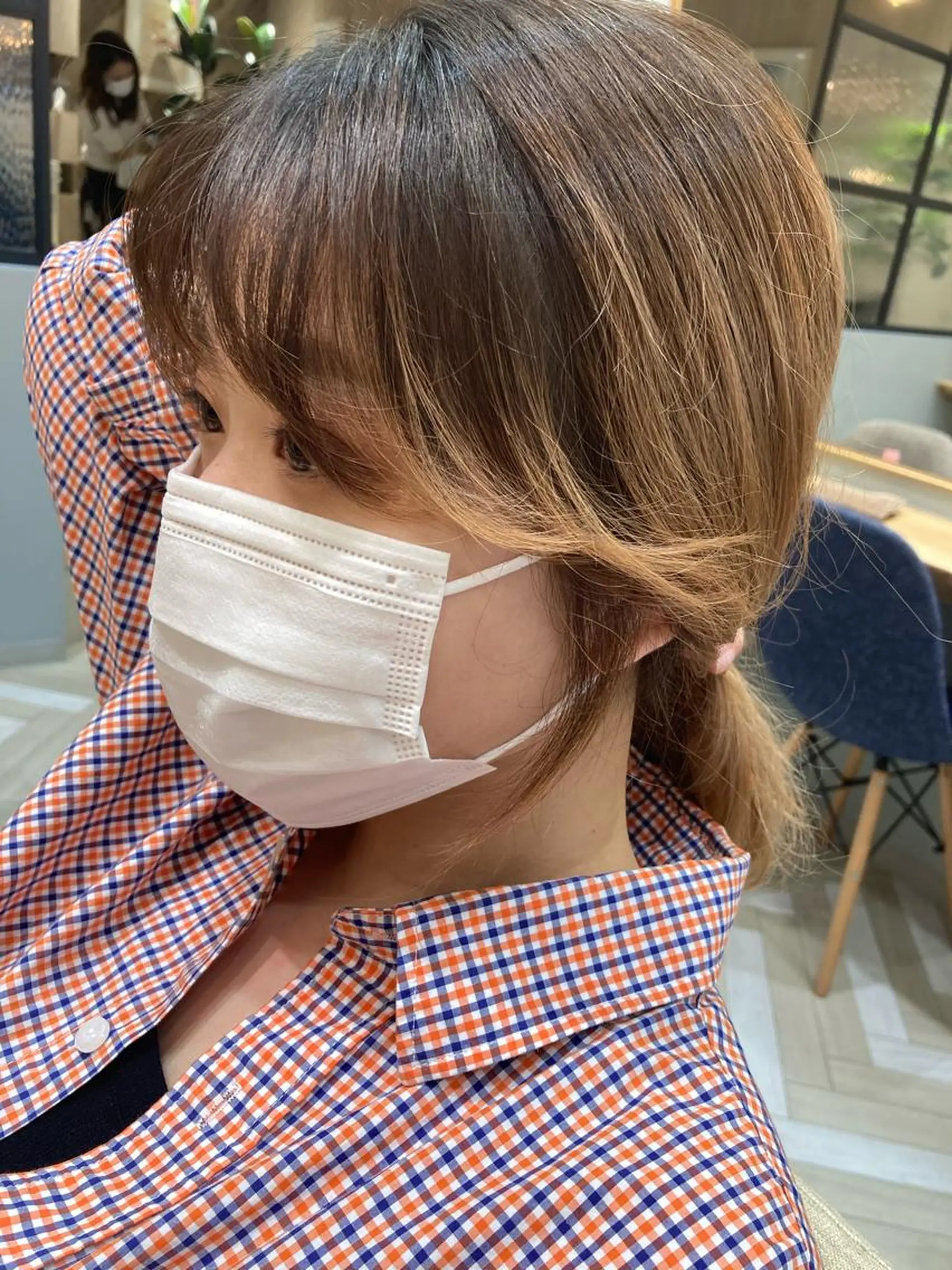 セミロング 顔まわりレイヤー 韓国風ヘア レイヤーカット おくれ毛 小顔カット Loom .by Sea  ルームバイシー所属・レイヤー/前髪/ 韓国/CHIHIROのヘアスタイル