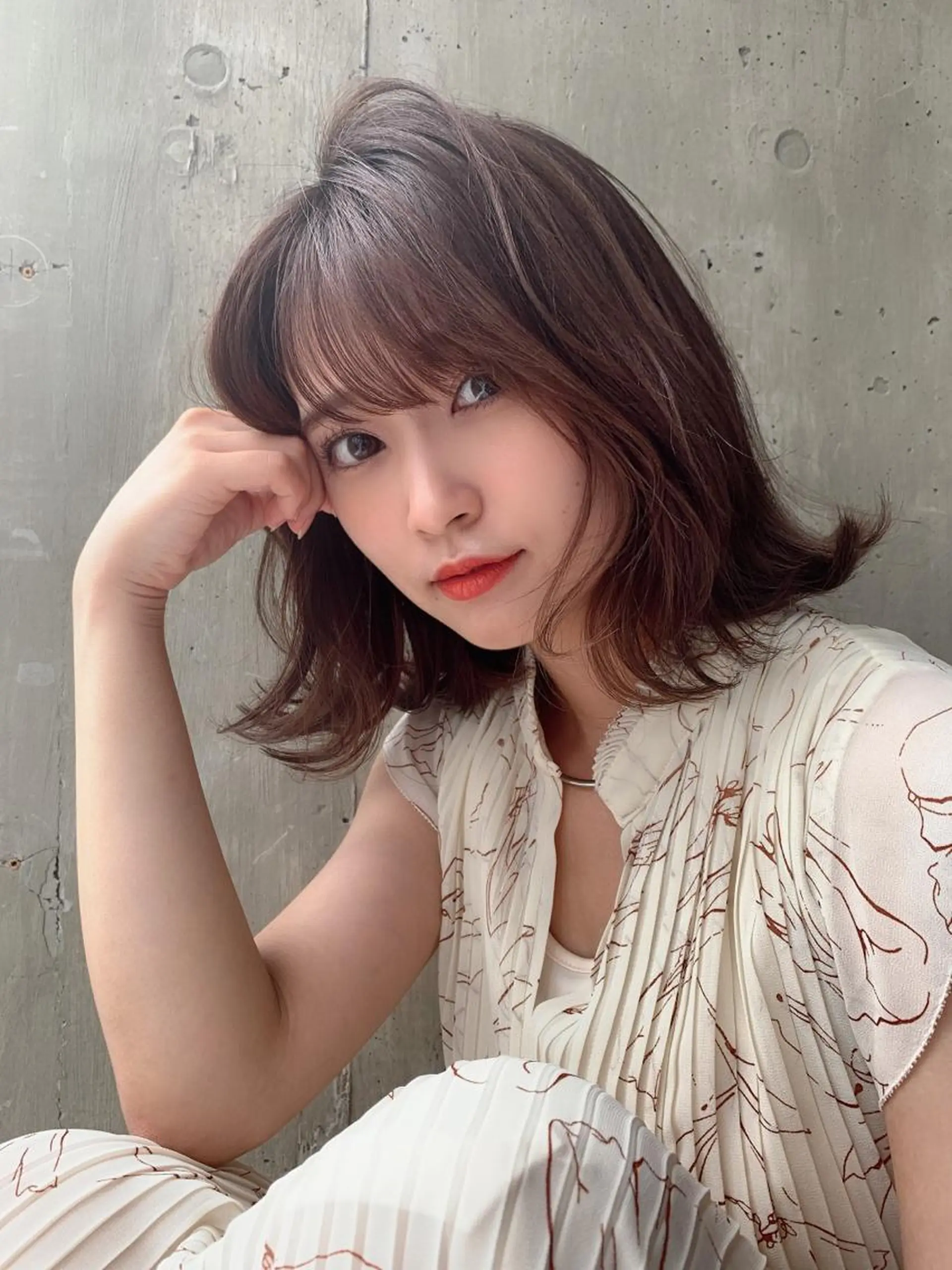 ミディアム カラー パーマ ヘアアレンジ ネイル マツエク・マツパ Lond jeloud 名古屋所属・髪質改善/エクステ の達人/杉原碧仁のヘアスタイル