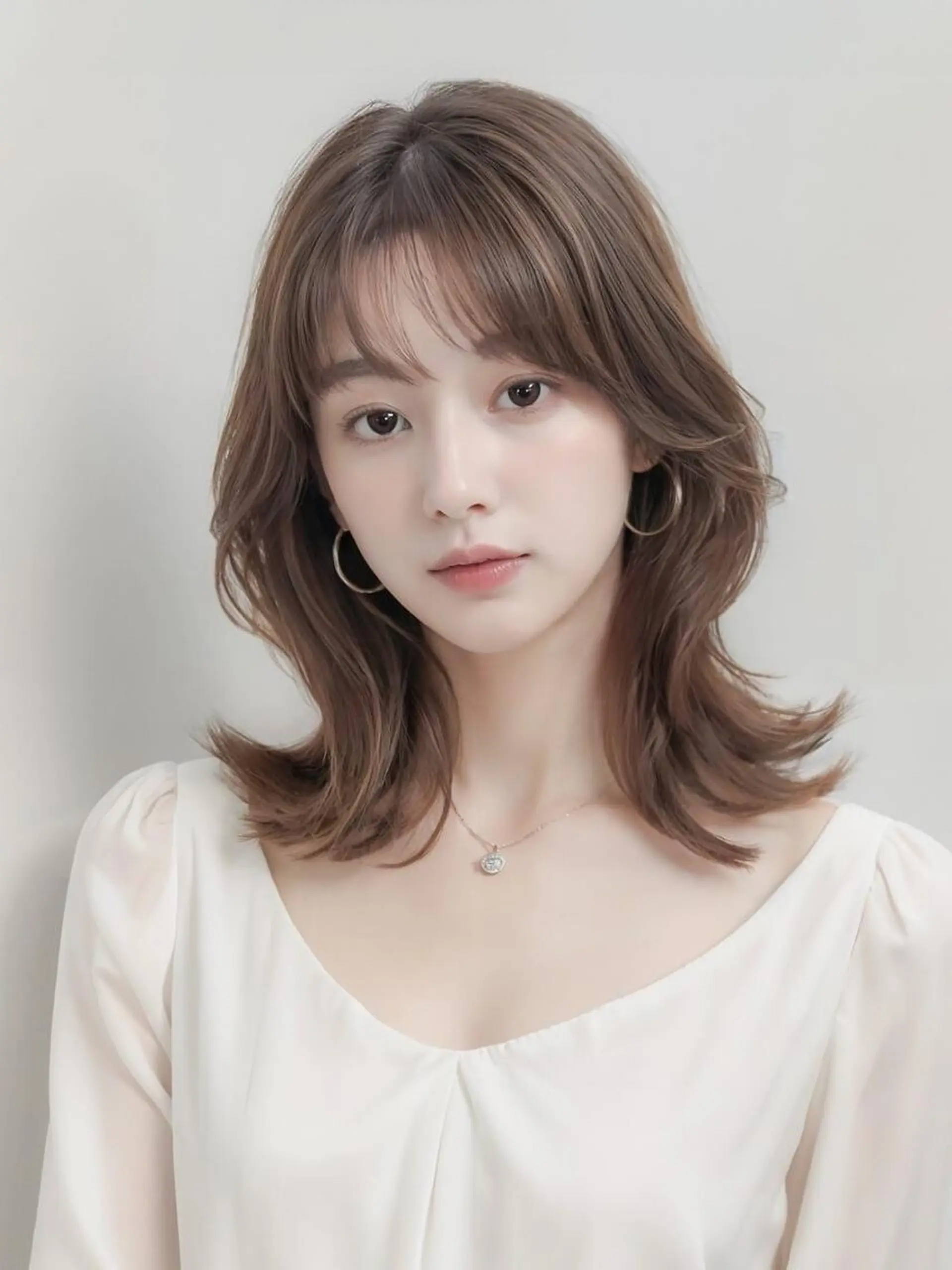 セミロング 毛流れパーマ&縮毛 ⚔️夢生志(ゆうし)のヘアスタイル