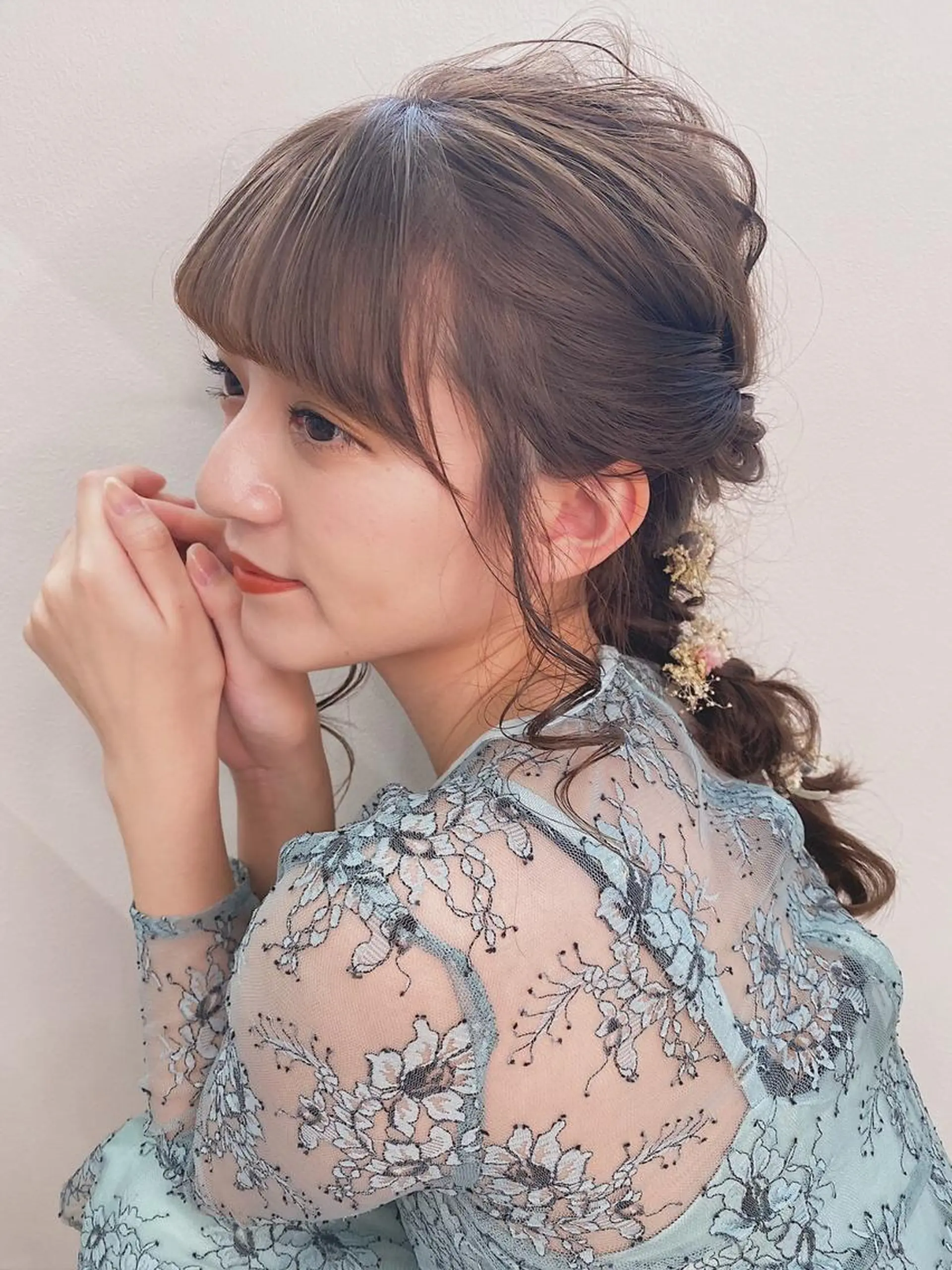 ヘアアレンジ カラー セミロング ヘアカラー トリートメント JILL by GiseL/天神のヘアスタイル