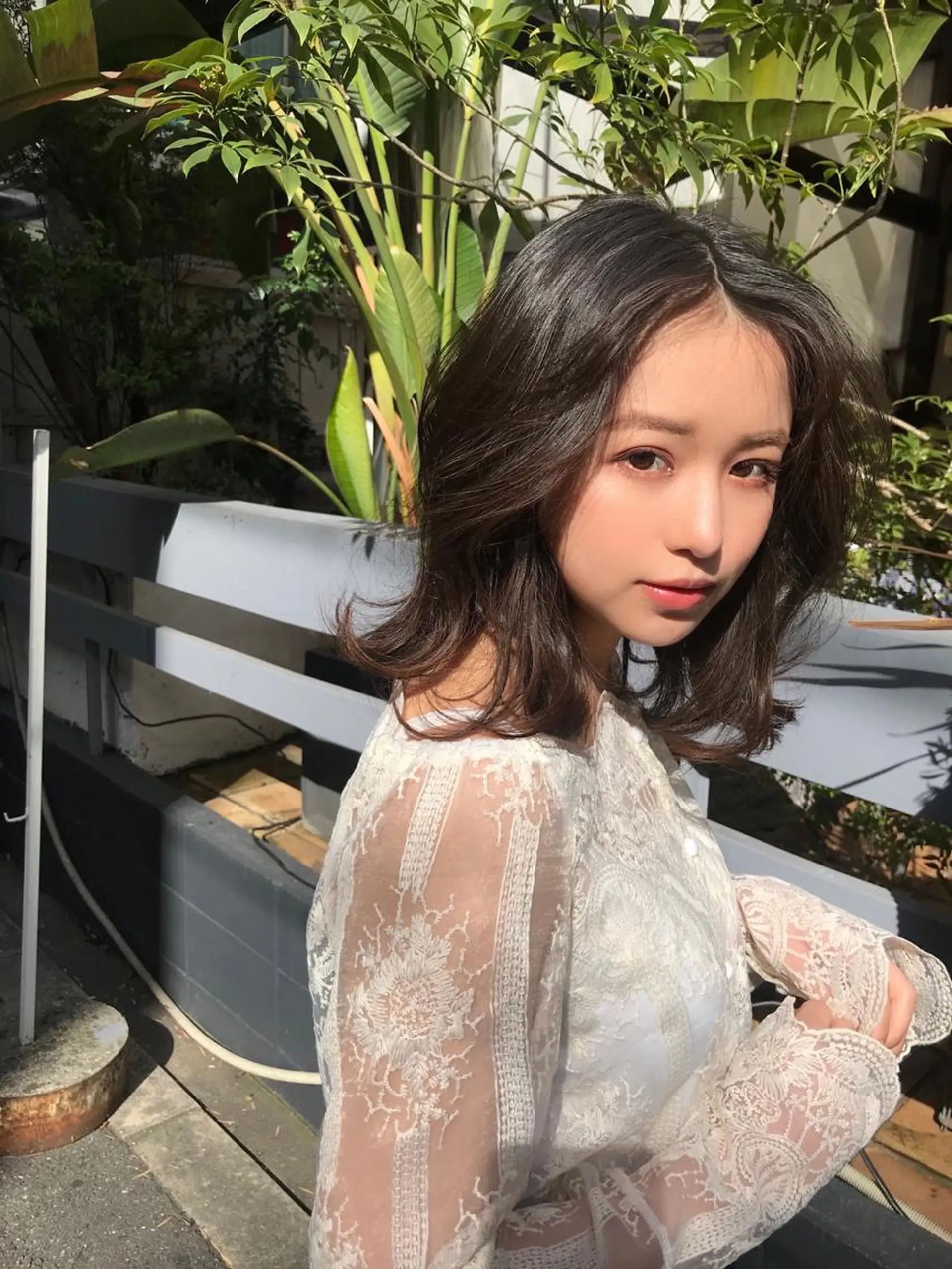 ミディアム カラー ボブレイヤー ボブ レイヤーカット 外ハネヘア ヘアカラー Ｒ HAIR SALON所属・RHAIRSALON 西山梓のヘアスタイル