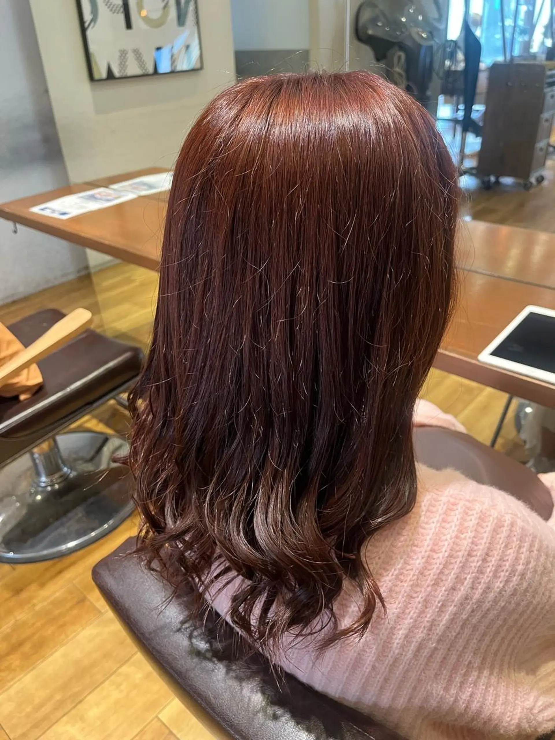 ロング カラー ブリーチ ブラウンカラー ダブルカラー ブリーチなしカラー ピンクカラー ヘアカラー ✿ すずかのヘアスタイル