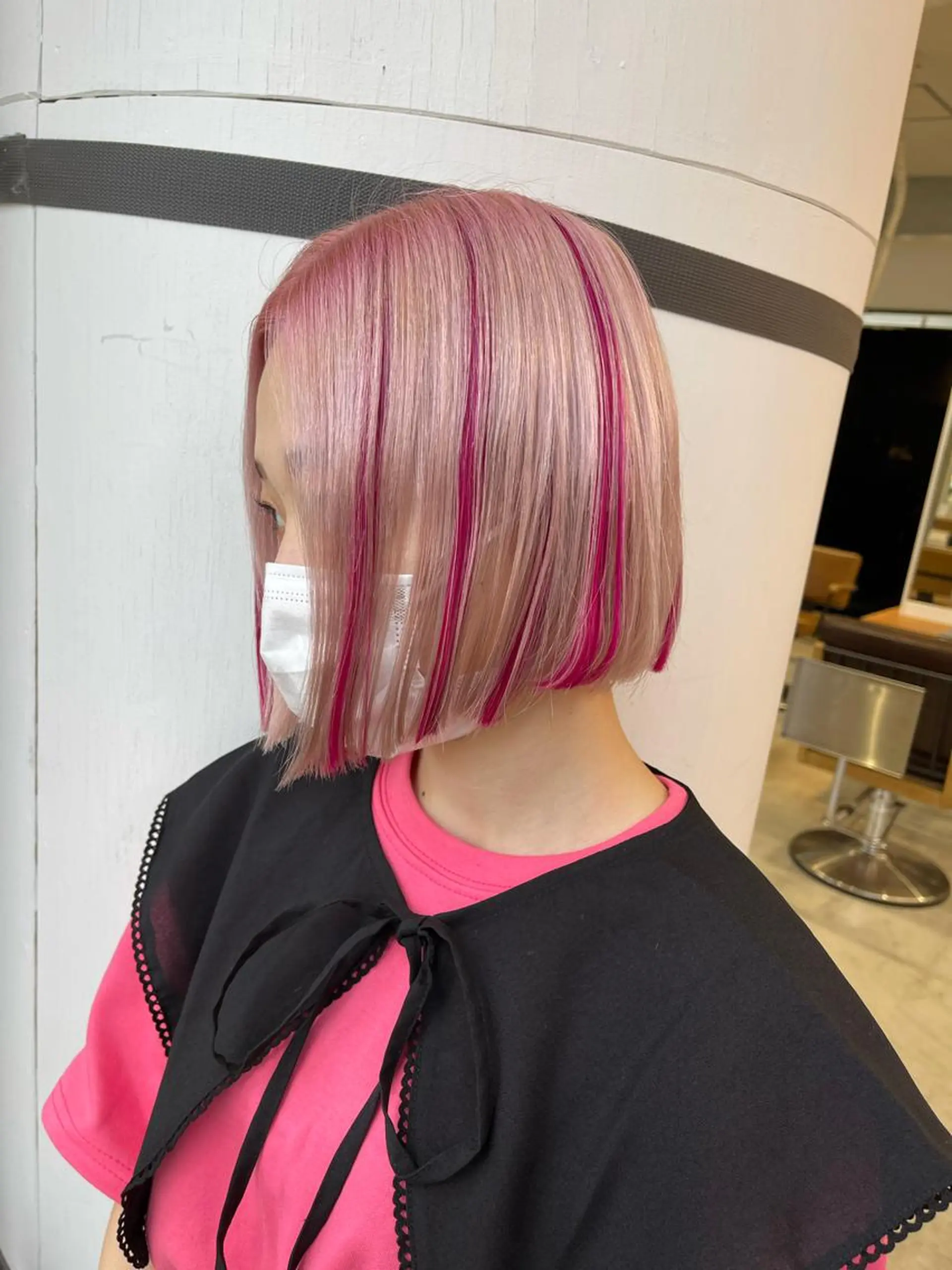 ショート エクステ 外国人風カラー ハイライト lunty miichiのヘアスタイル