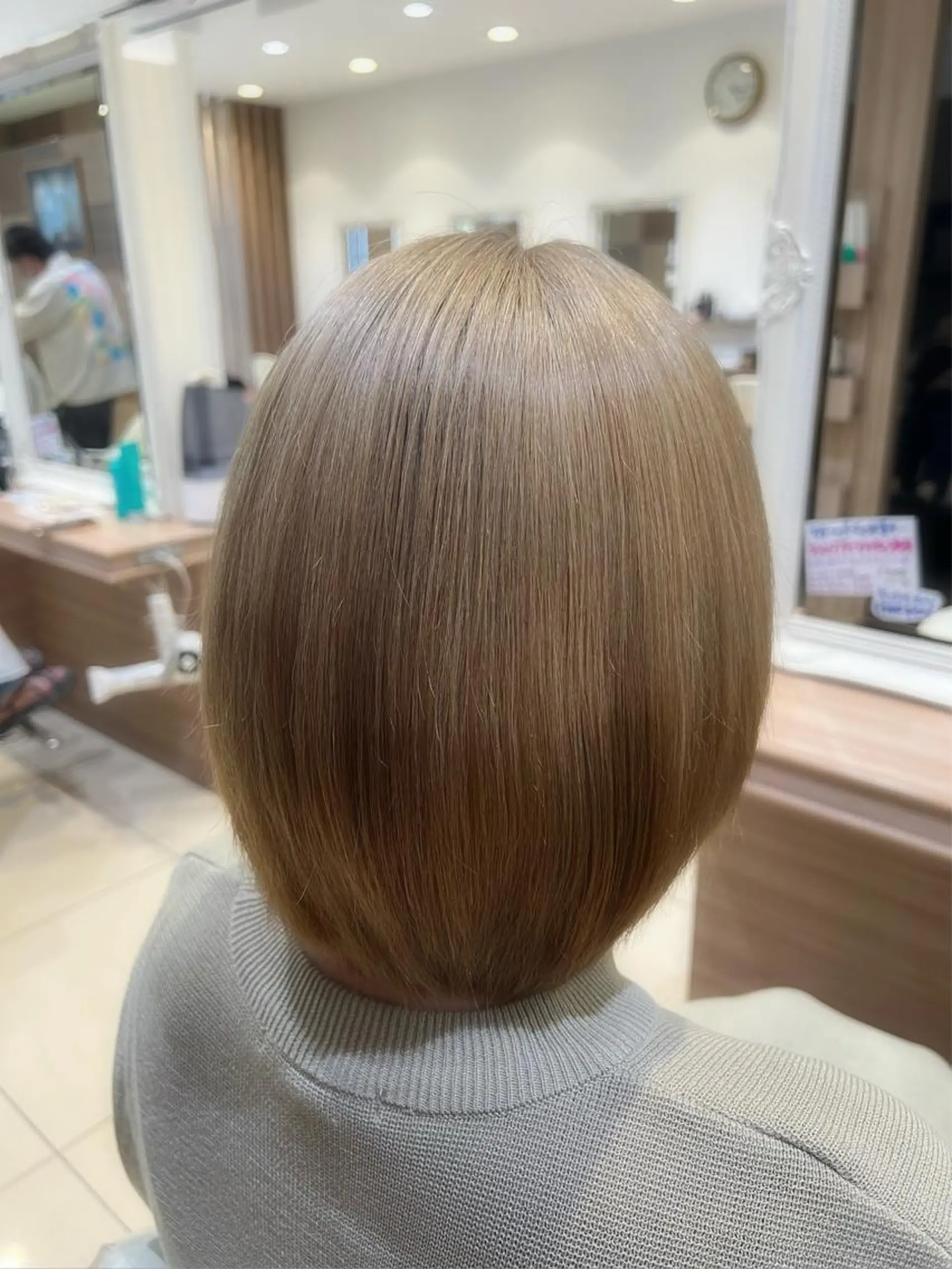 カラー ベージュカラー ブリーチ ミルクティーベージュ カット ヘアカラー トリートメント 横浜/韓国風/ヘアメ /ユイナ🎀のヘアスタイル