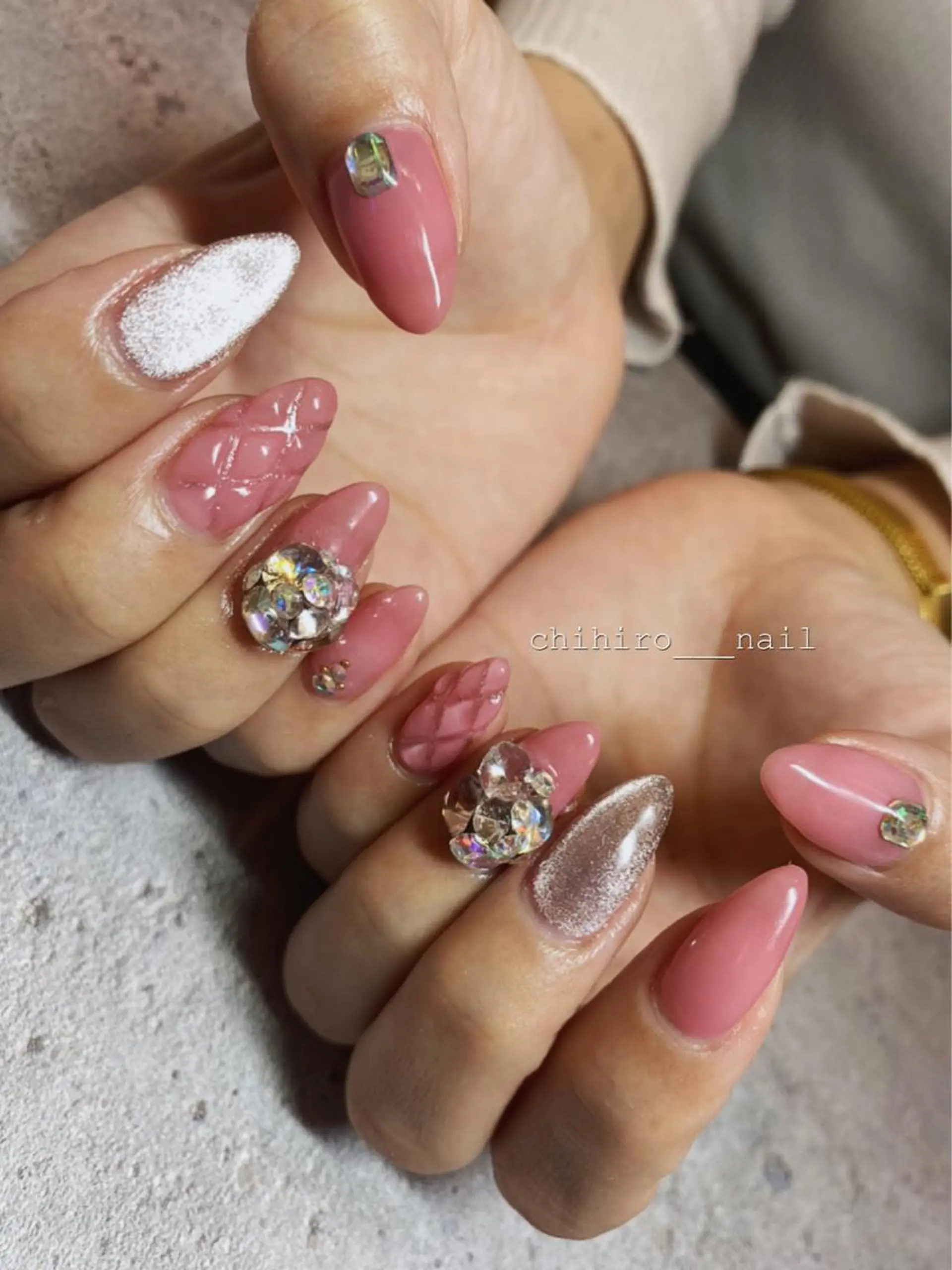 ロング カラー ネイル ハンドネイル beauty salon ma'am所属・chihiro 小路ネイルのネイルデザイン
