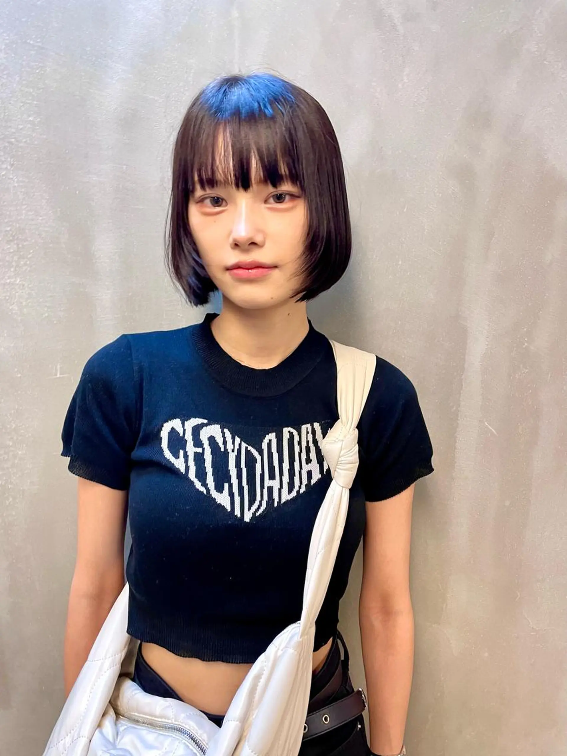 ミディアム カラー パーマ ヘアアレンジ メンズ キッズ ネイル マツエク・マツパ アイブロウ パープルカラー パープル カット ヘアカラー トリートメント tatsumi/ボブ ウルフ/レイヤーのヘアスタイル