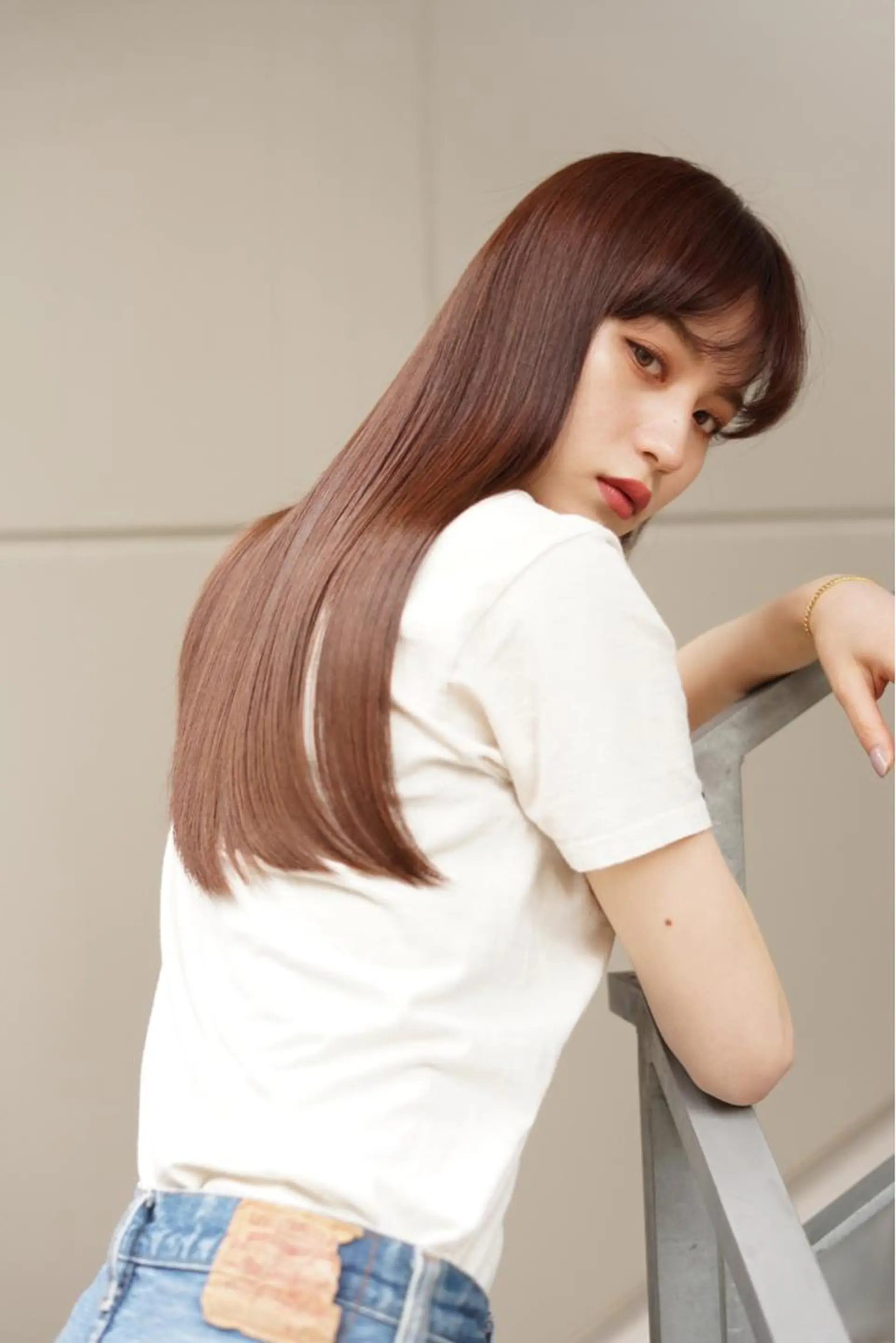 ロング カット ヘアカラー トリートメント 江崎 わか子のヘアスタイル