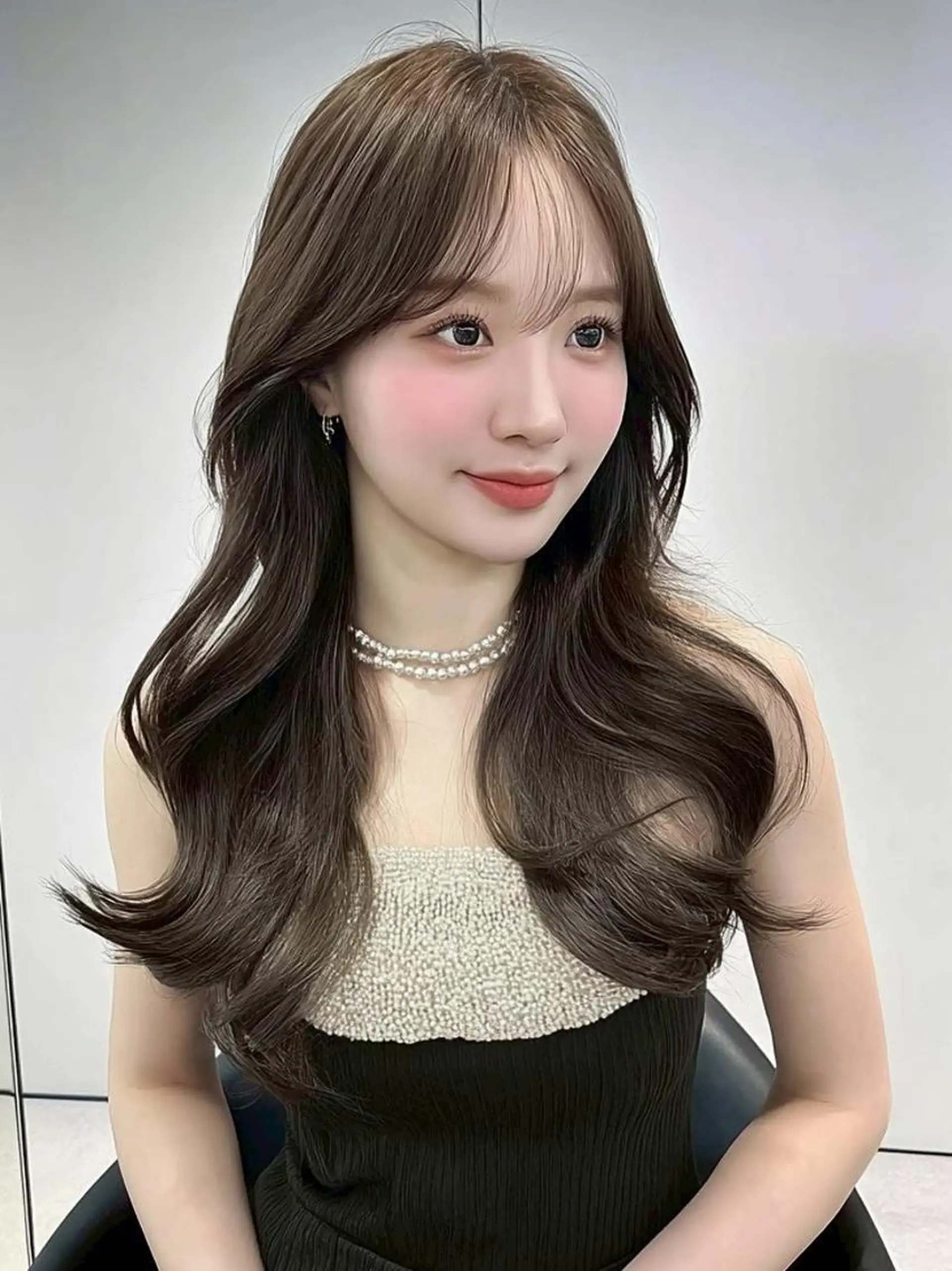 セミロング くびれヘア 髪質改善 韓国風ヘア 似合わせカット 縮毛矯正 カット ヘアカラー 顔周りカット💐/ 髪質改善/MAOのヘアスタイル