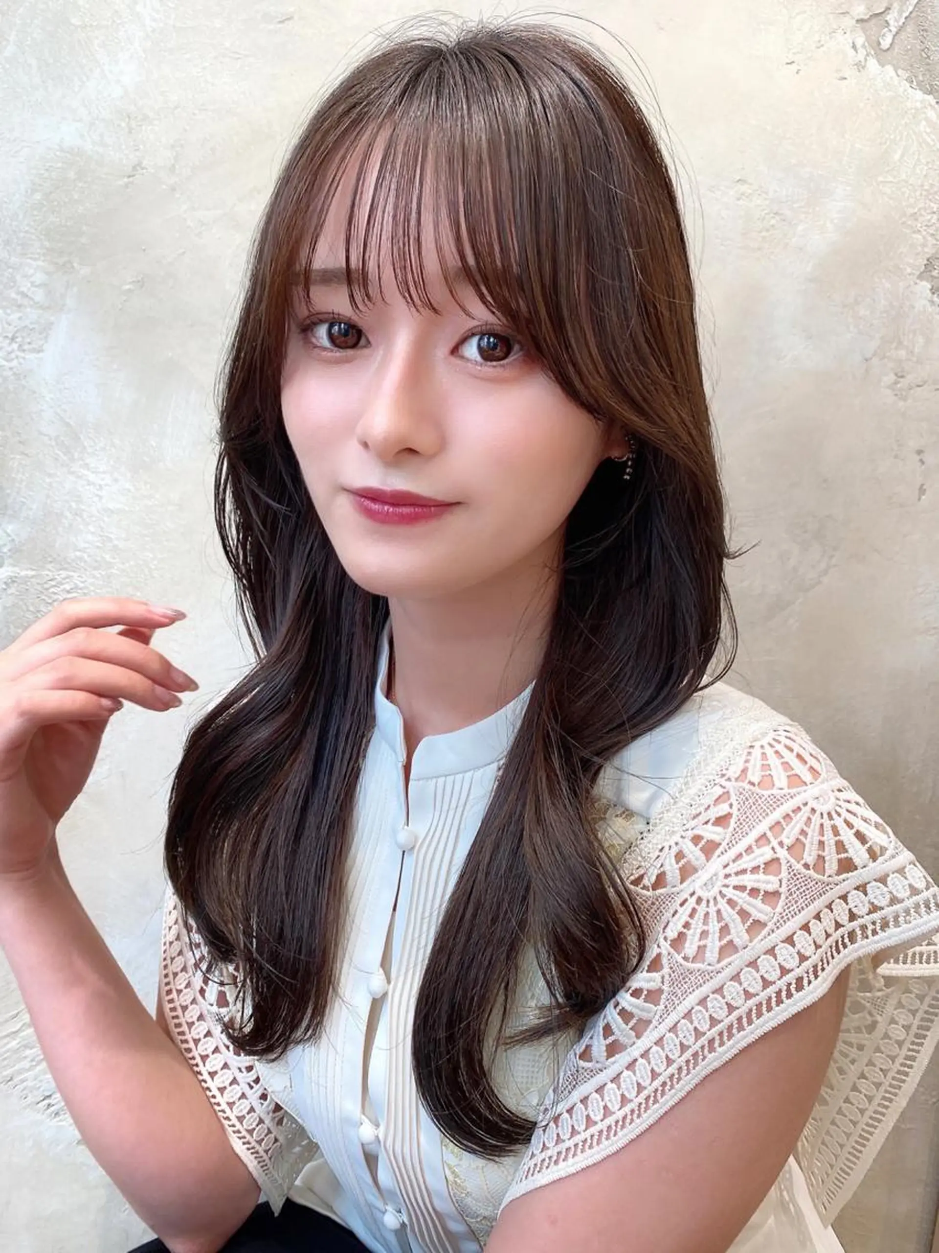 セミロング カラー ベージュカラー ブラウンカラー ブラウンベージュ くびれヘア 顔周りカット カット ヘアカラー トリートメント 顔周り/くびれヘア 韓国ヘア💕風間るなのヘアスタイル