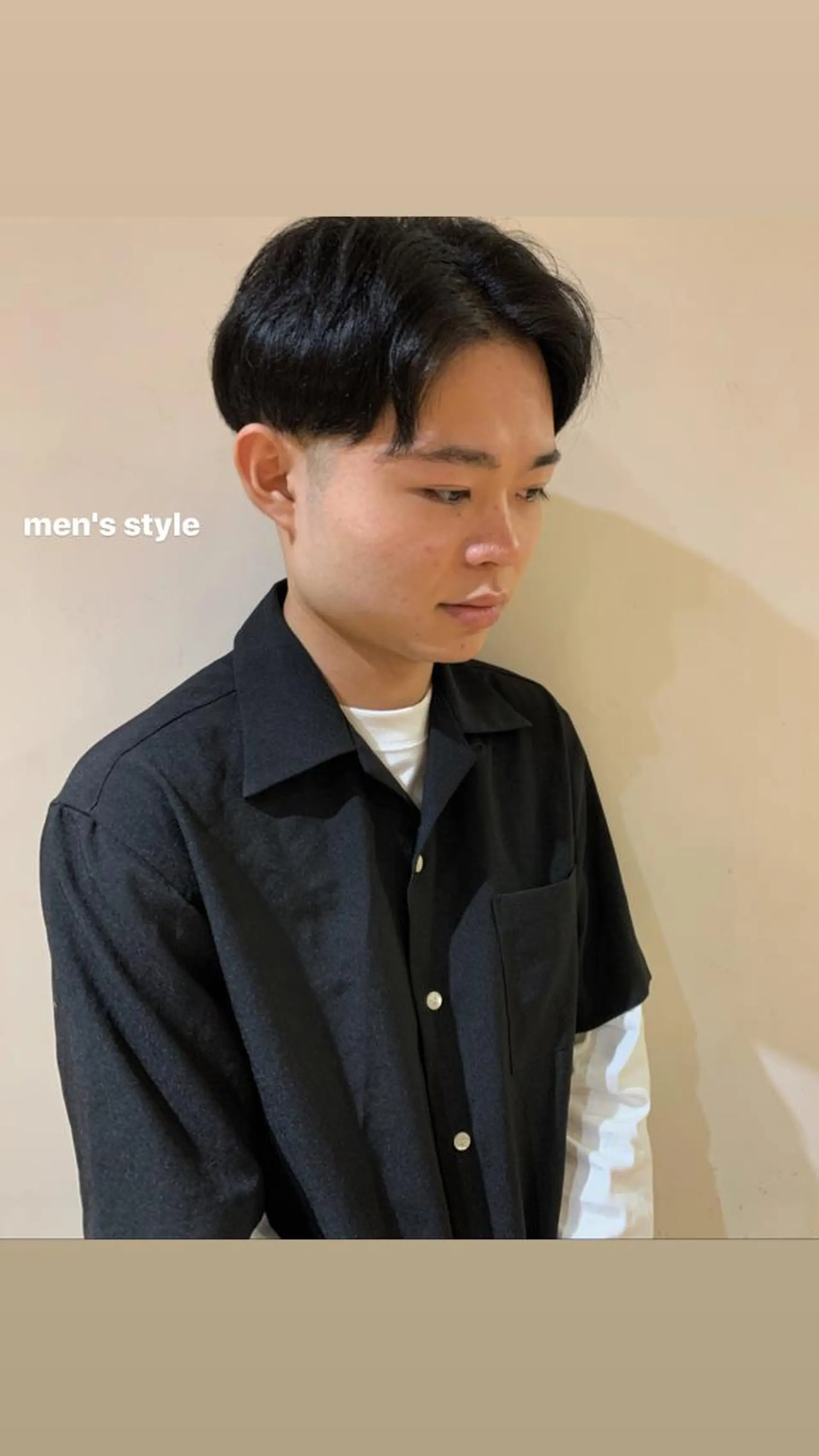 ショート メンズ アップバング マッシュ 菅原 リキヤのヘアスタイル