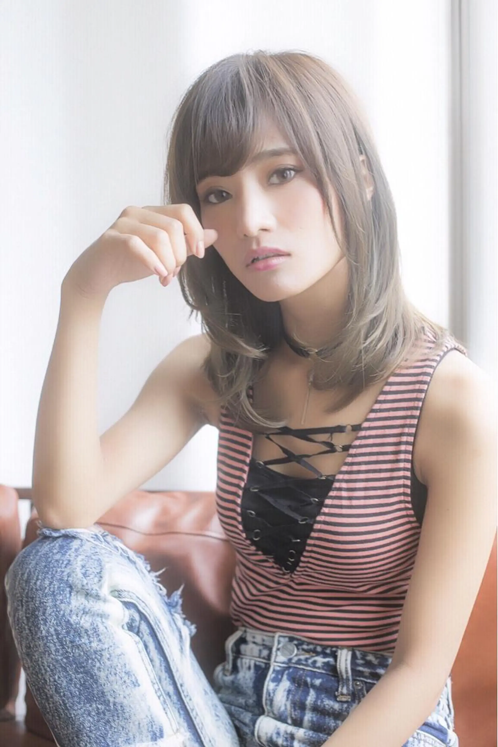 セミロング ボブ 外国人風カラー 似合わせカット 小顔カット カット 縮毛矯正 トリートメント 竹内ケンゴ🇰🇷 EIGHT藤沢のヘアスタイル