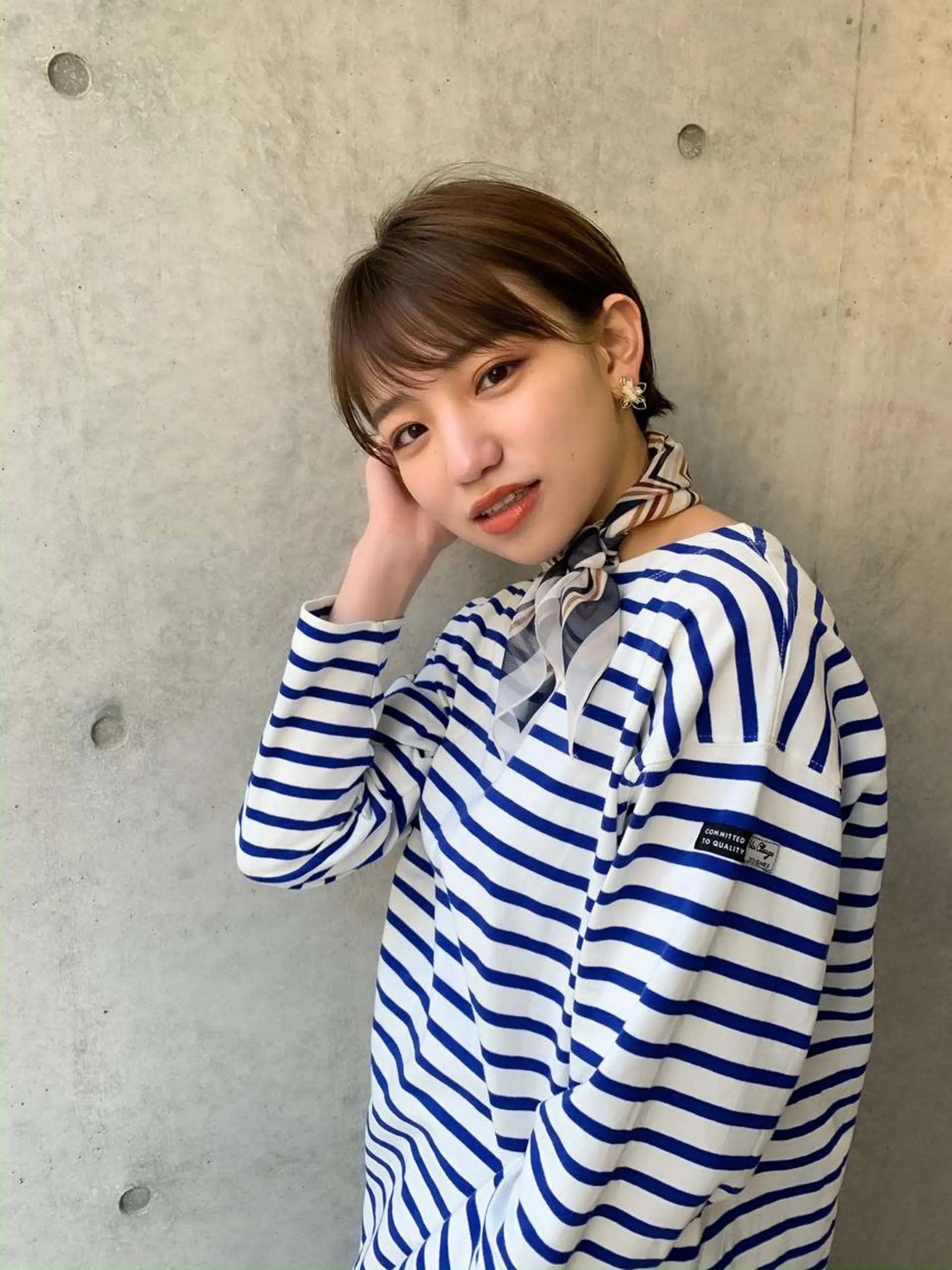 ショート 切りっぱなしボブ ハンサムショート ボブ ハイライト 韓国風ヘア カット ヘアカラー トリートメント aulii（アウリィ）所属・ショート/縮毛矯正 /北上尾/惇平のヘアスタイル