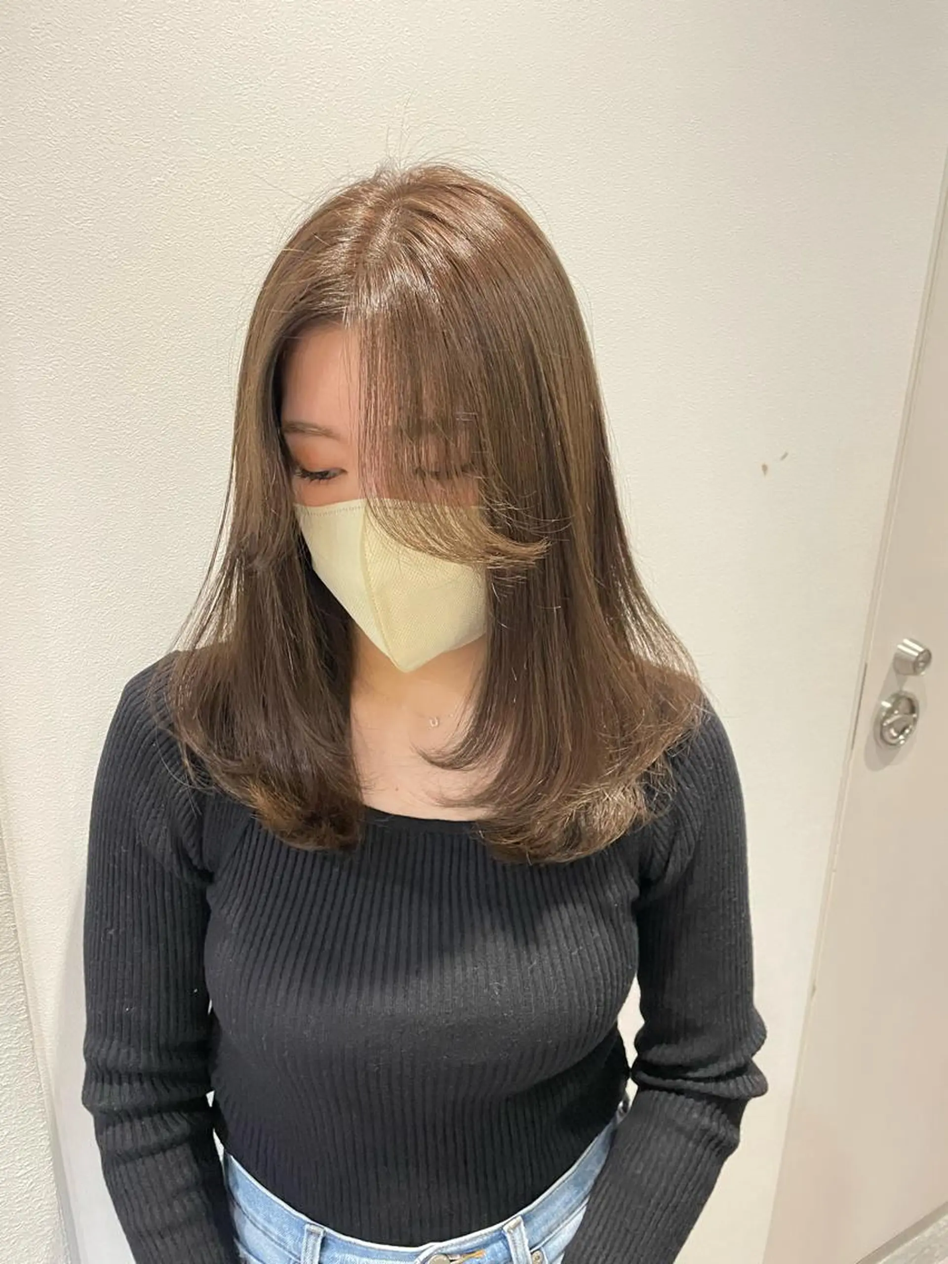 セミロング カット ヘアカラー 縮毛矯正 トリートメント 銀座/レイヤーカット 🤍内野すみれのヘアスタイル