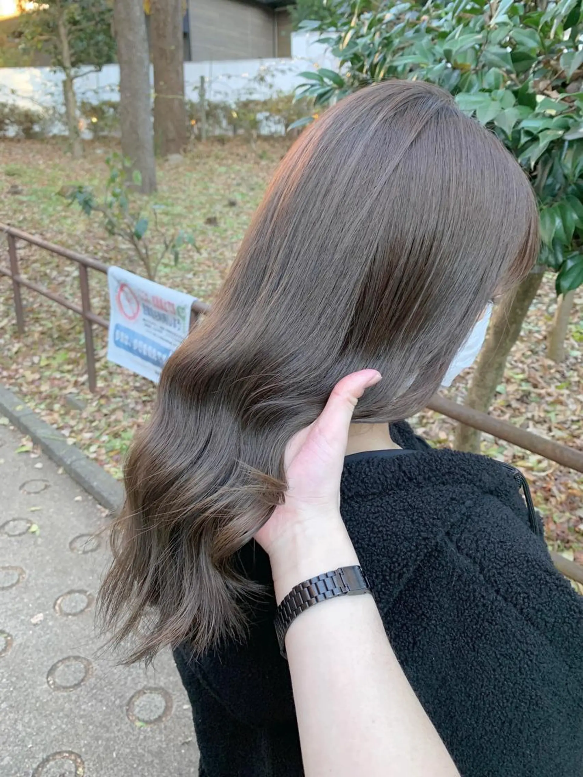 ロング カラー ココアグレージュ グレージュ カット ヘアカラー トリートメント traceby8所属・traceby8 小濱彰太のヘアスタイル