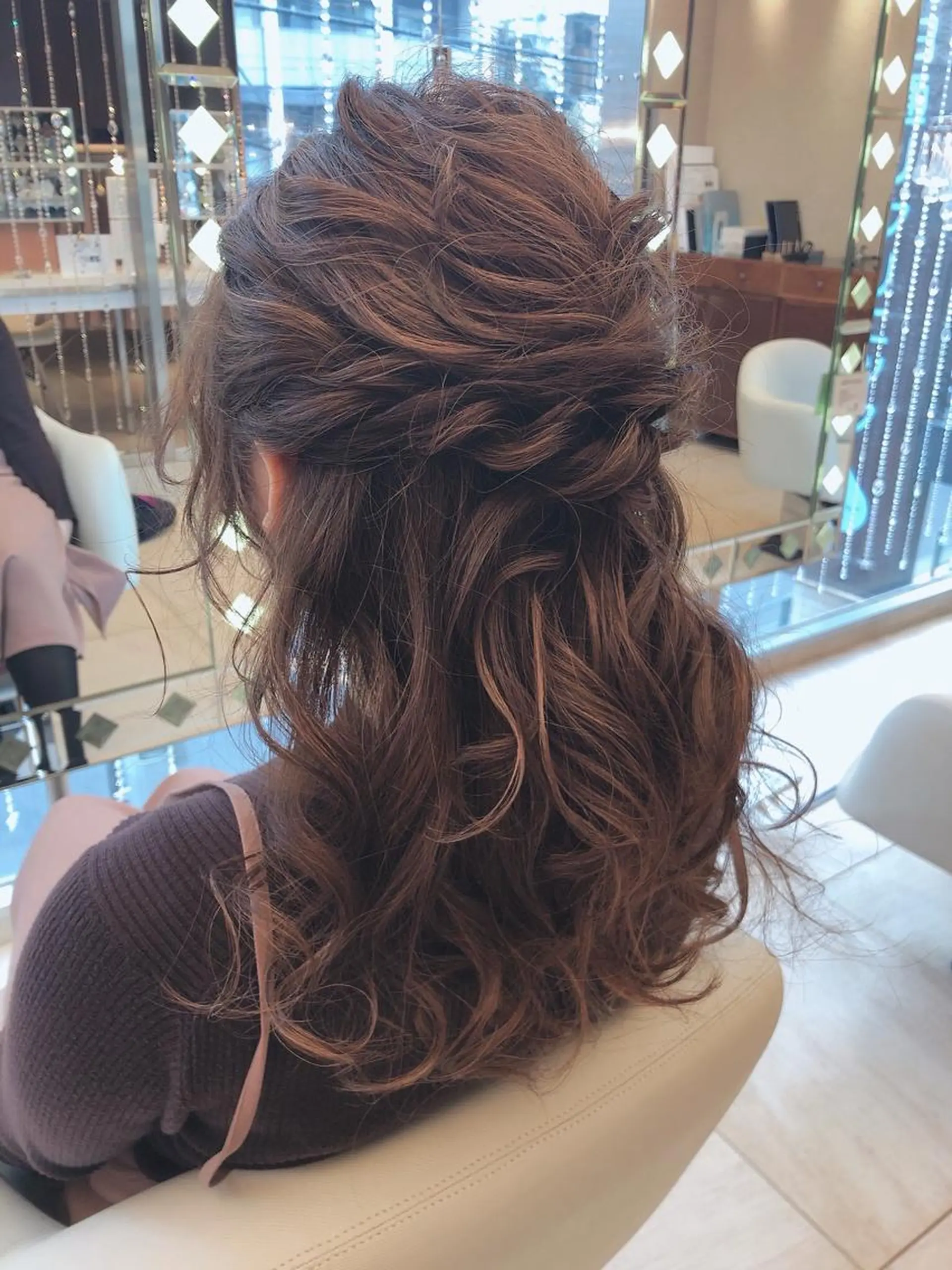 ヘアアレンジ ハーフアップ 🌿ニュアンスヘア 🌿福田沙也加のヘアスタイル