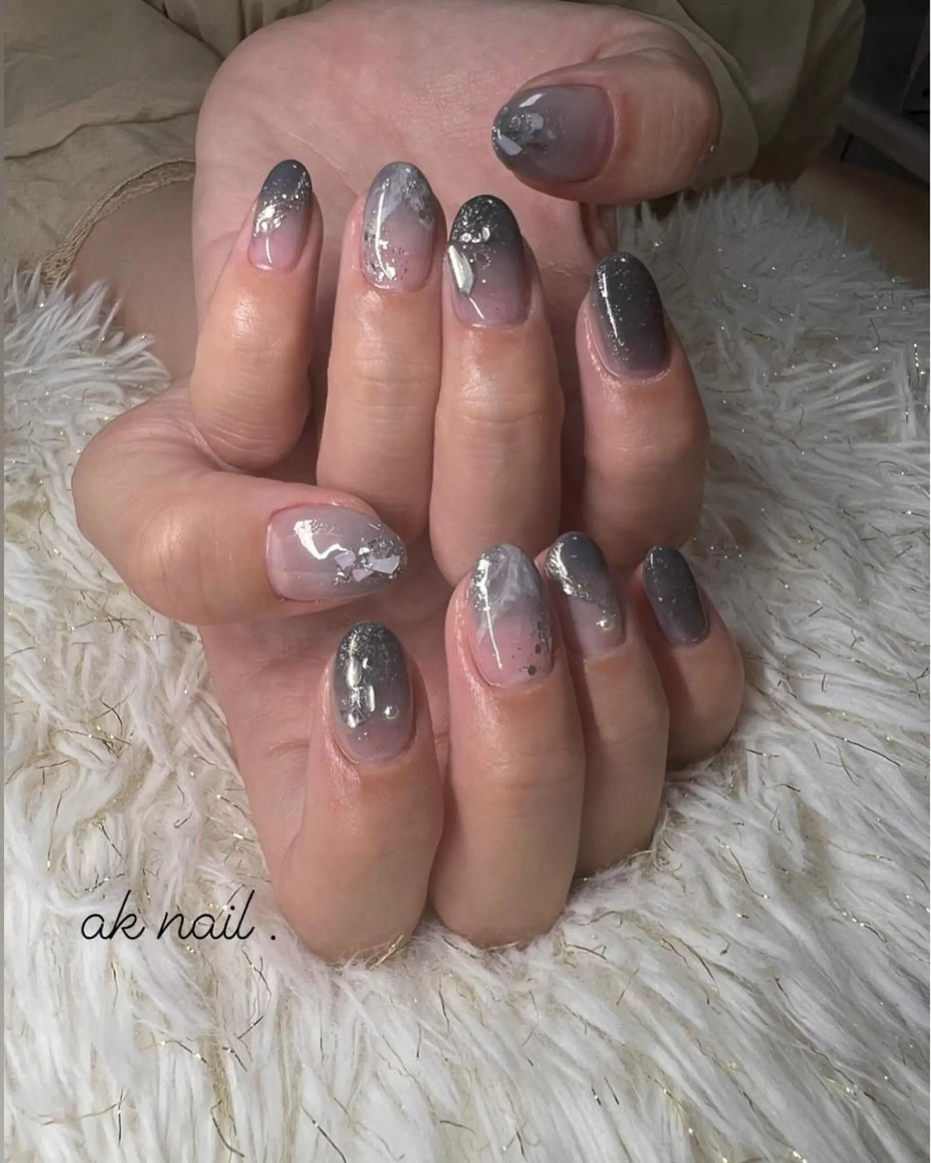 ミディアム ネイル ハンドネイル ak nail .のネイルデザイン