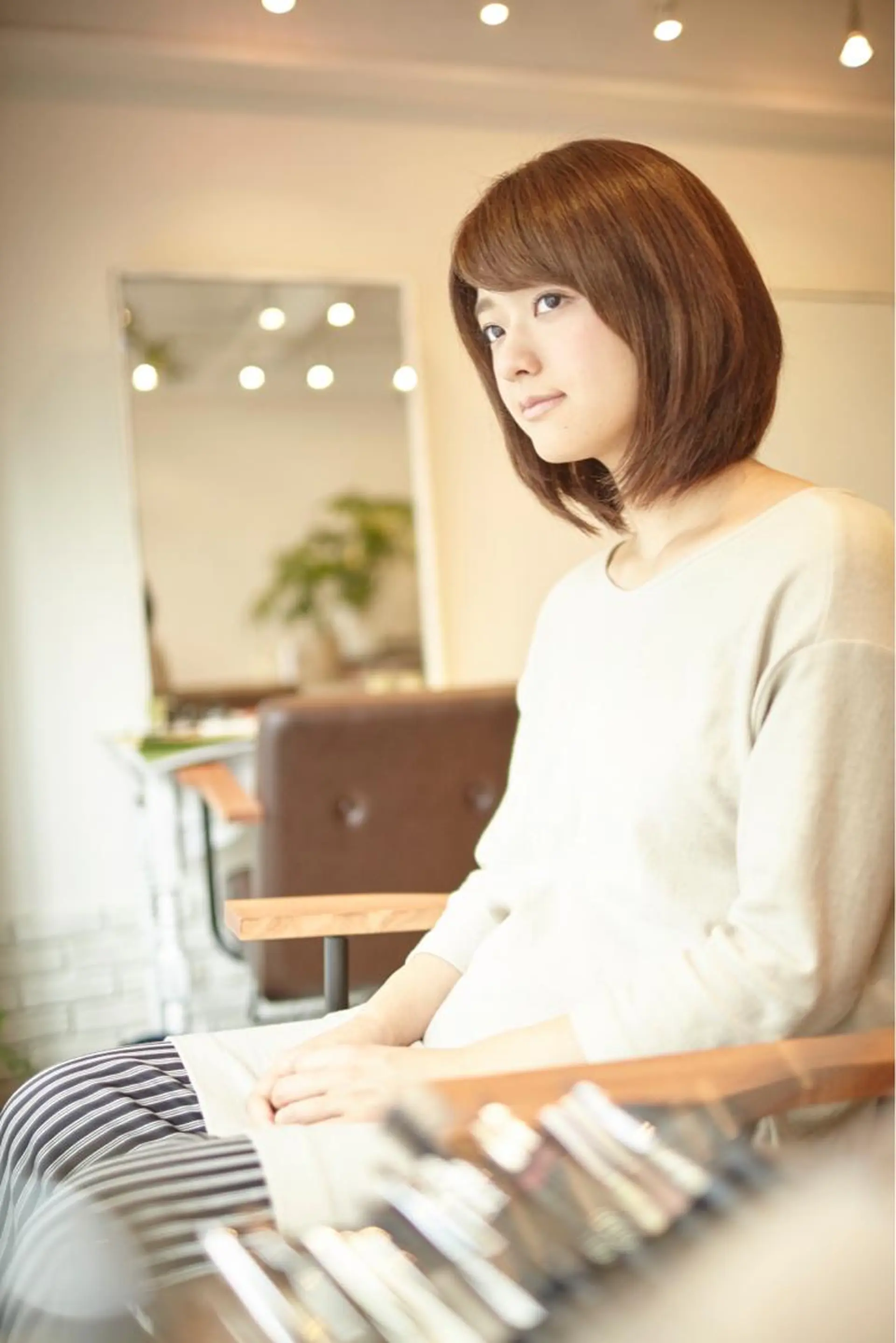 ミディアム カラー ブラウンカラー ボブ トリートメント BANDE所属・BANDE 水崎 悟のヘアスタイル