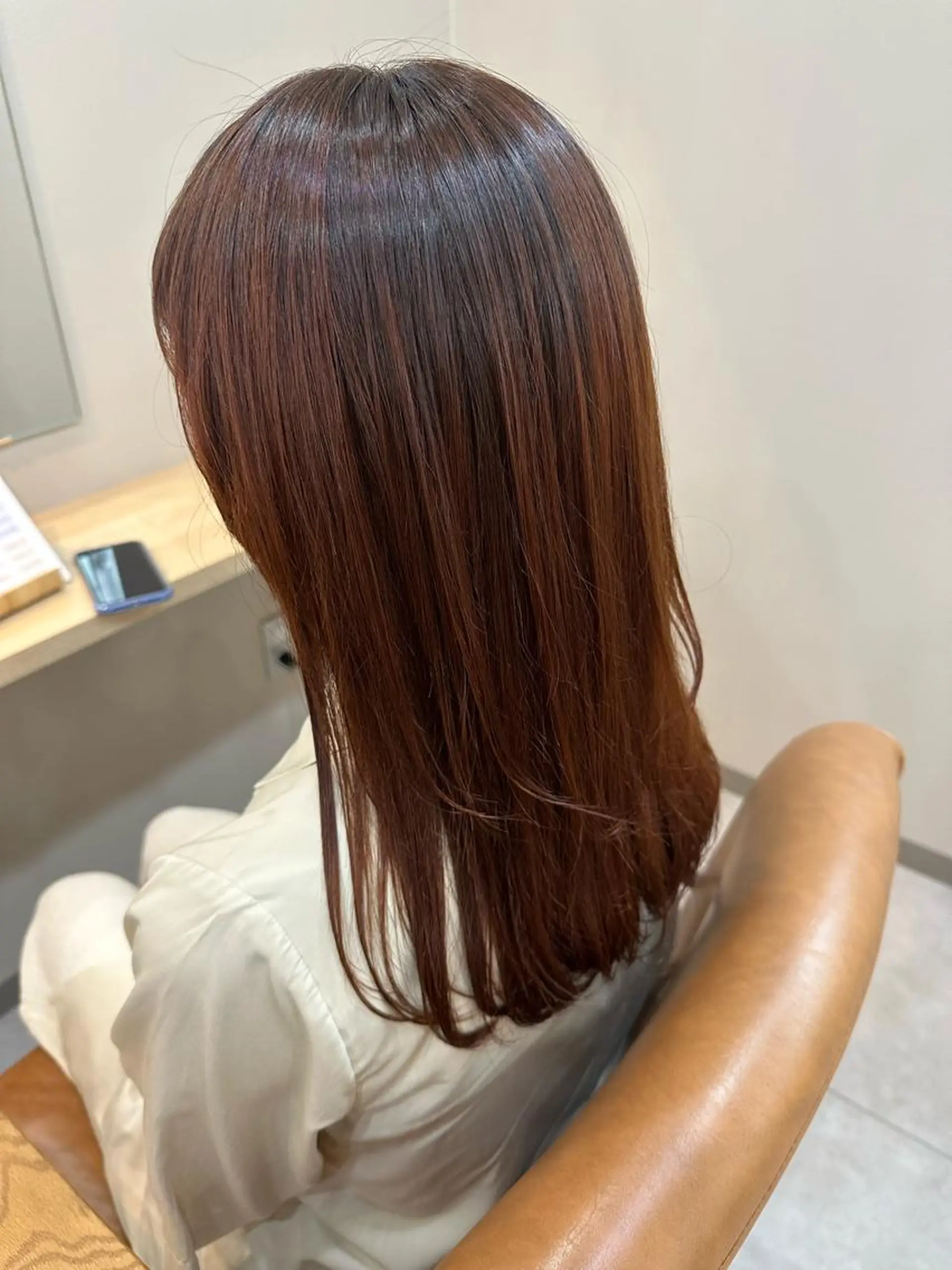 ロング カラー ブリーチ ブリーチなしカラー オレンジ 櫻井 サクラのヘアスタイル