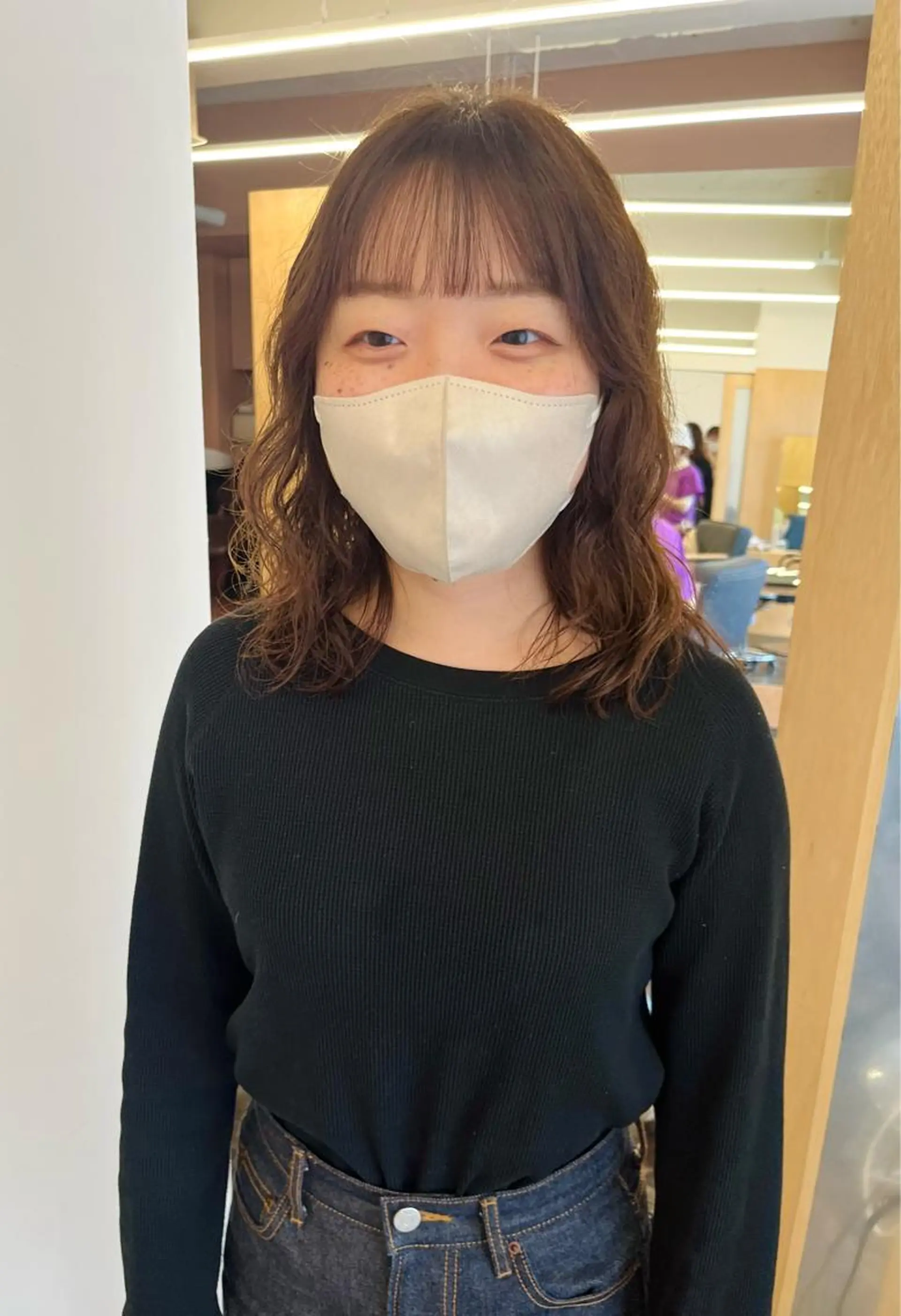 ミディアム カラー パーマ ミディアムパーマ ヘアカラー トリートメント 西山 紗耶香🪽 透明感カラー/ボブのヘアスタイル