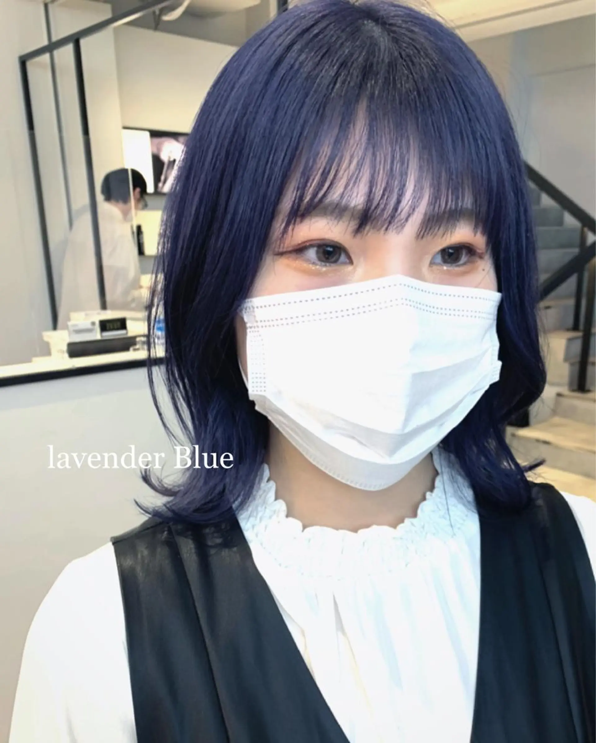 ミディアム カラー ブルーカラー ラベンダーカラー くびれヘア カット ヘアカラー Kureha/ネイル レイヤー/酸性縮毛のヘアスタイル